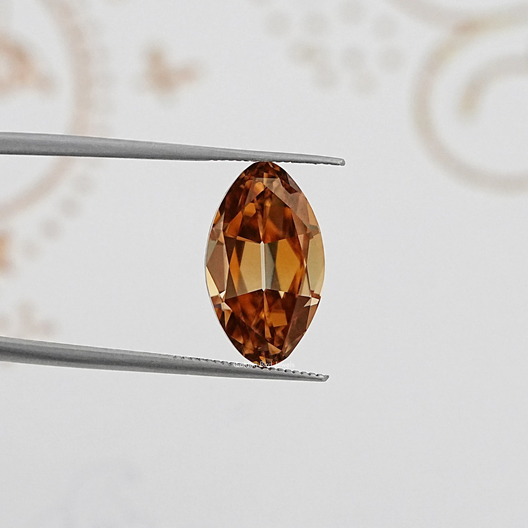 In Tweezer View Of Old Mine Moval Cut Loose Moissanite Stone