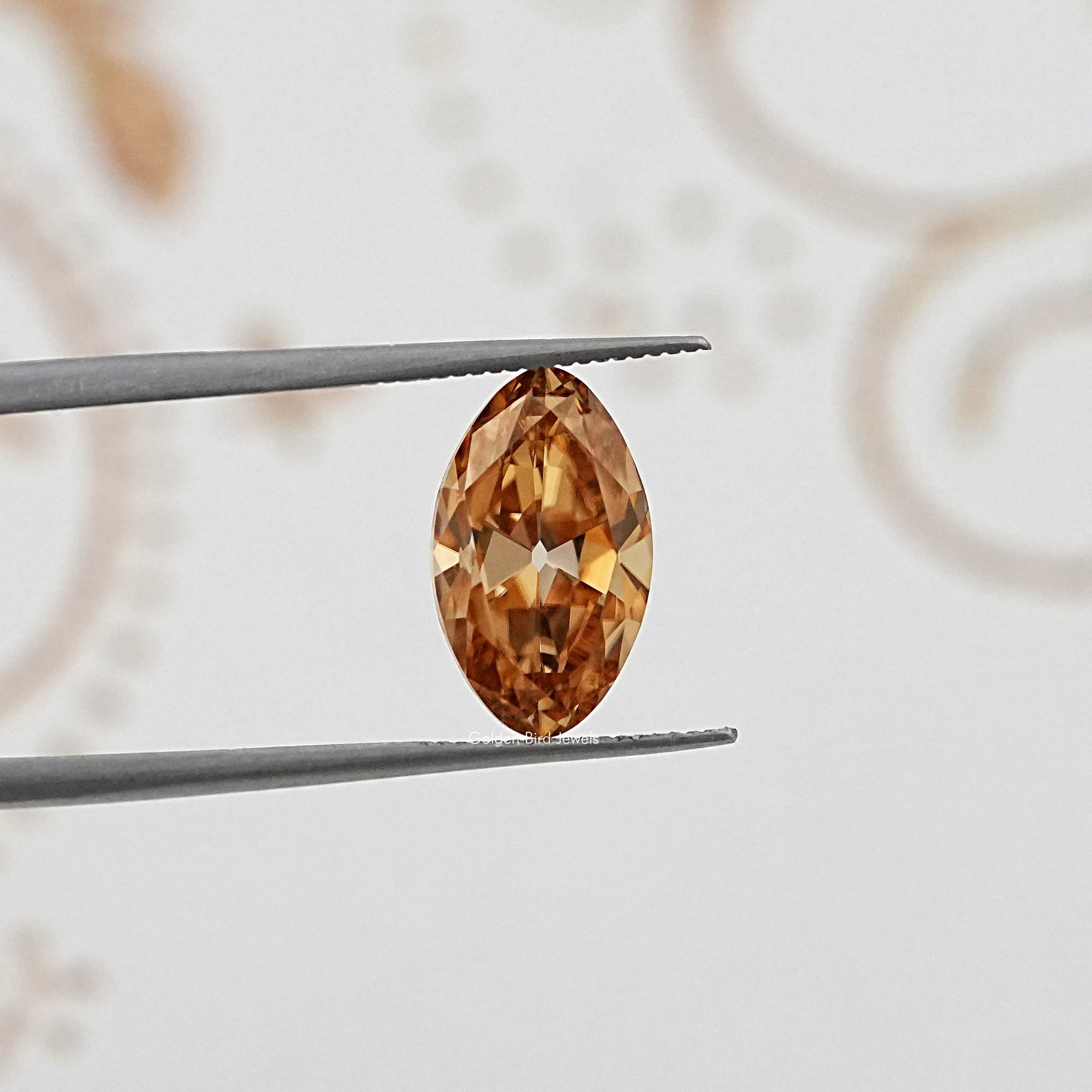 In Tweezer View Of Old Mine Moval Cut Loose Moissanite Stone