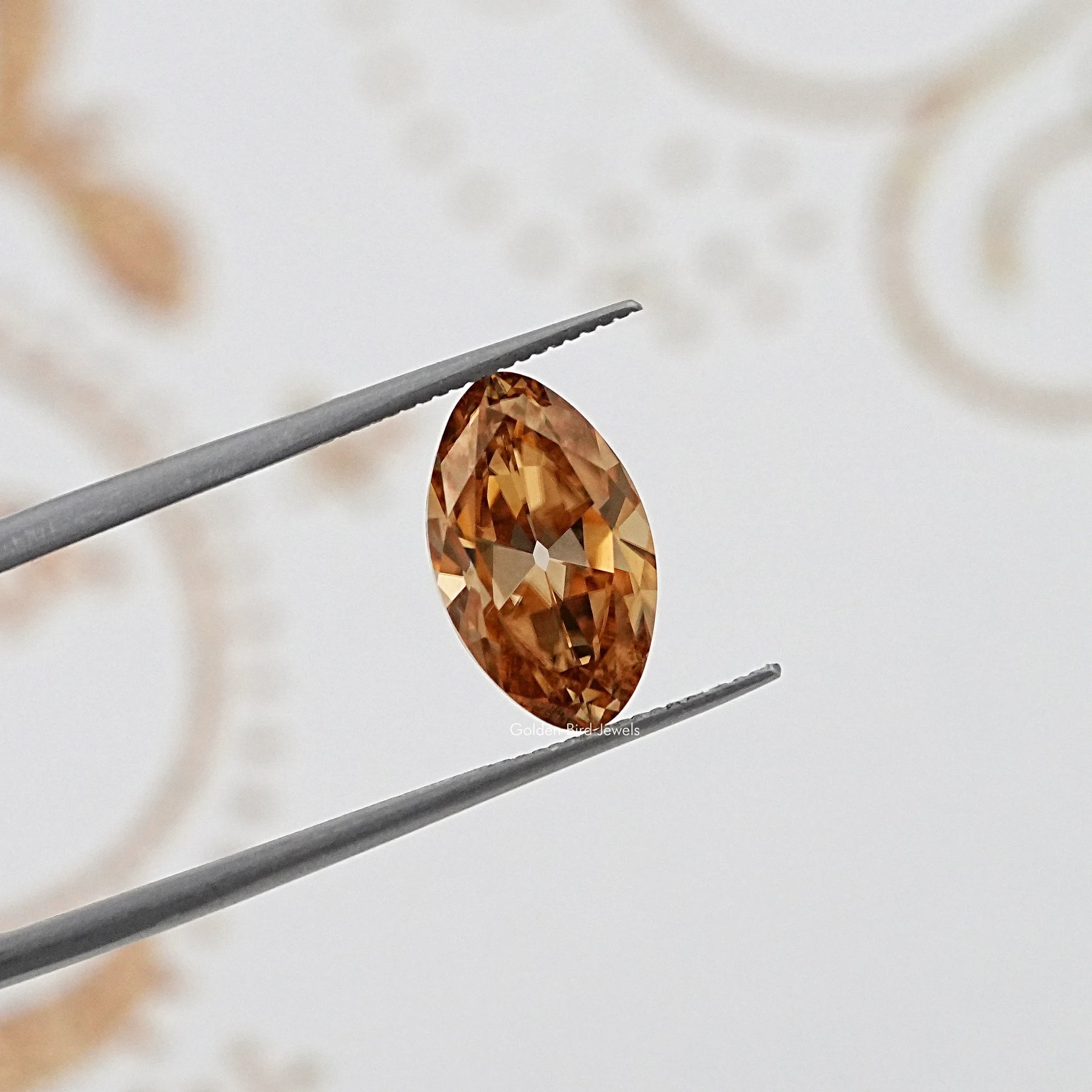 Back View Of Old Mine Moval Cut Loose Moissanite Stone