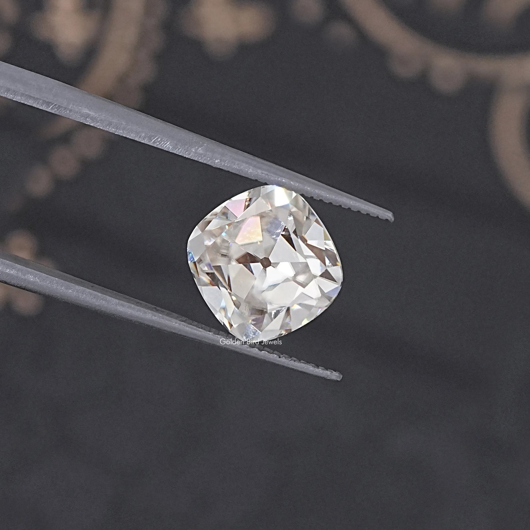Near Colorless Old Mine Cushion Loose Moissanite Stone
