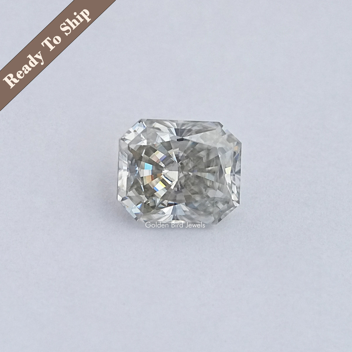 Gray Radiant Cut Loose Moissanite