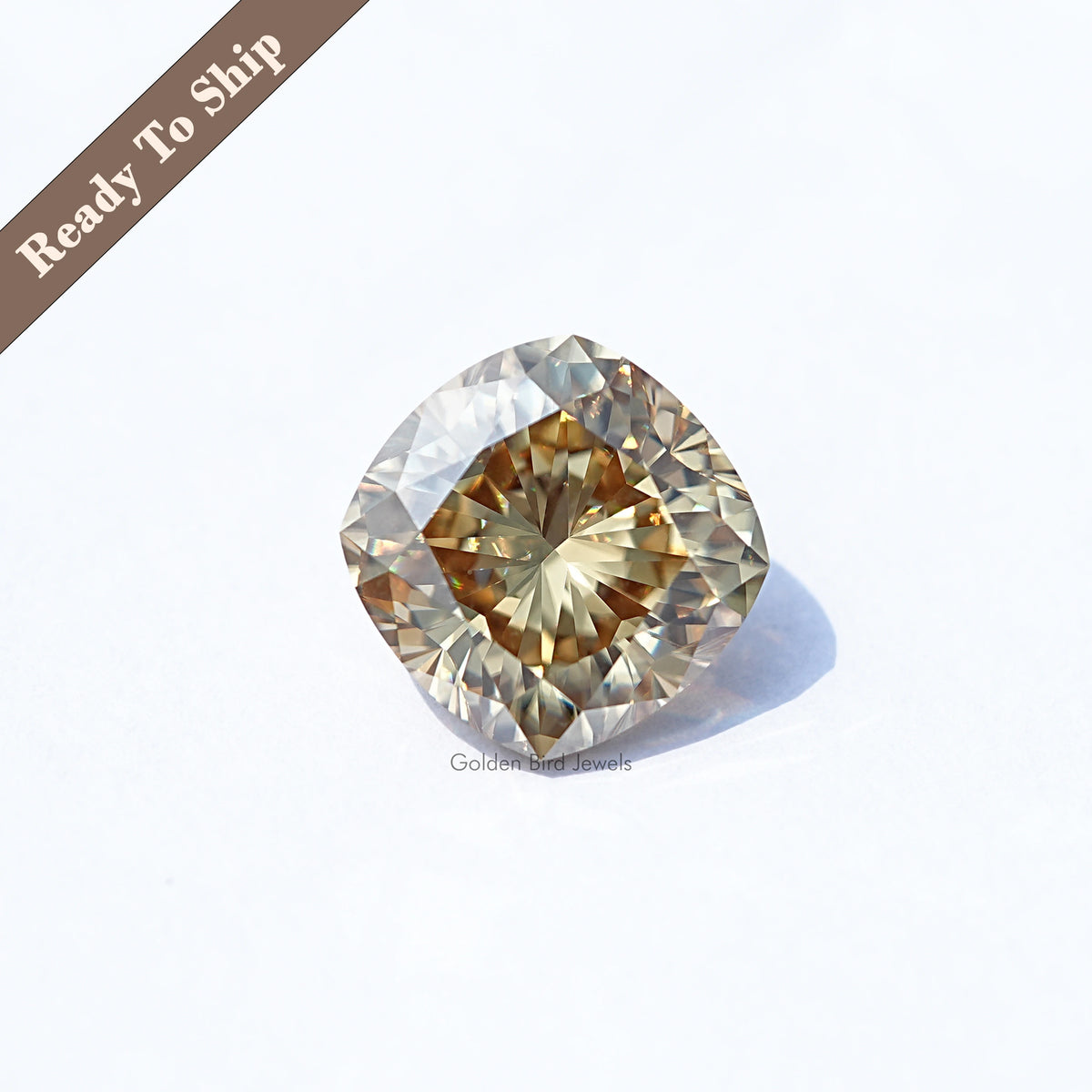 Yellow Cushion Cut Moissanite Loose Stone