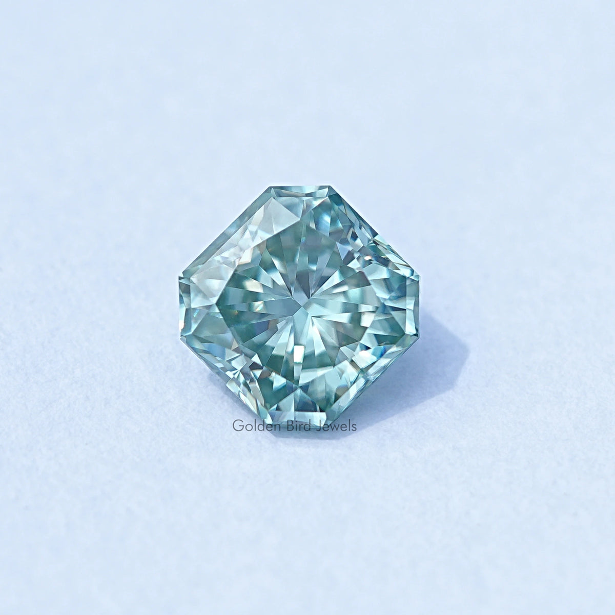 Green Square Radiant Cut Loose Moissanite