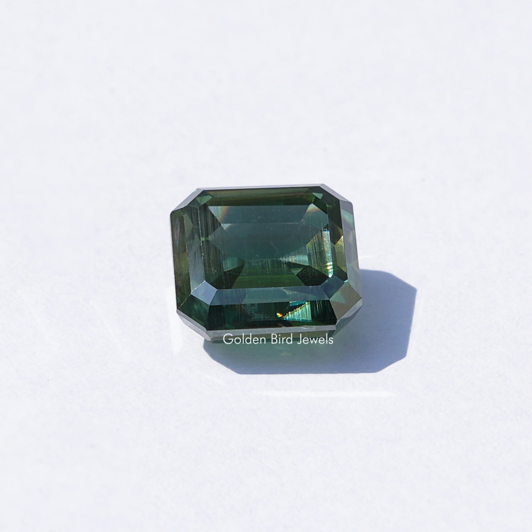 Green Emerald Cut Loose Moissanite