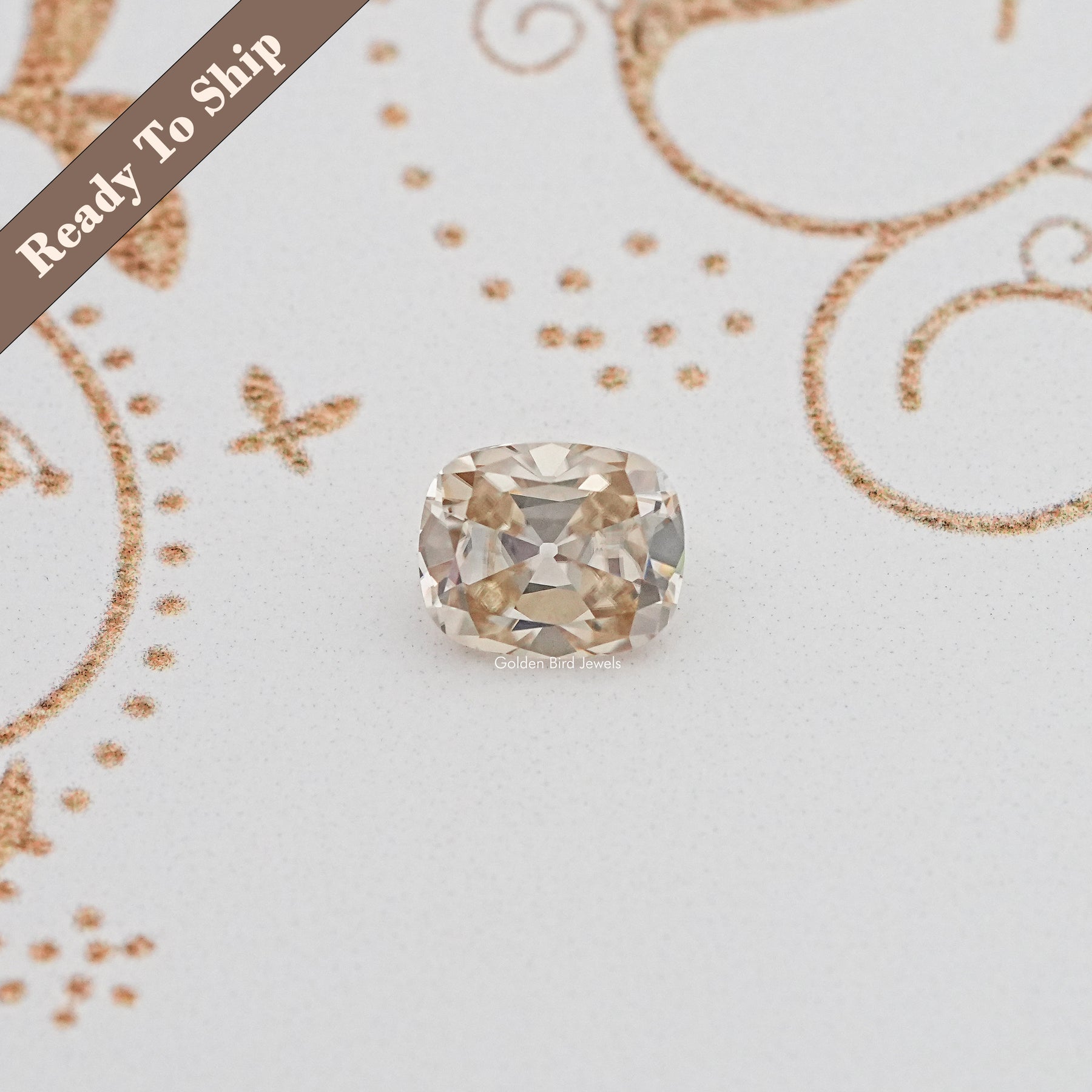 Old Mine Cut Yellow Cushion Loose Moissanite