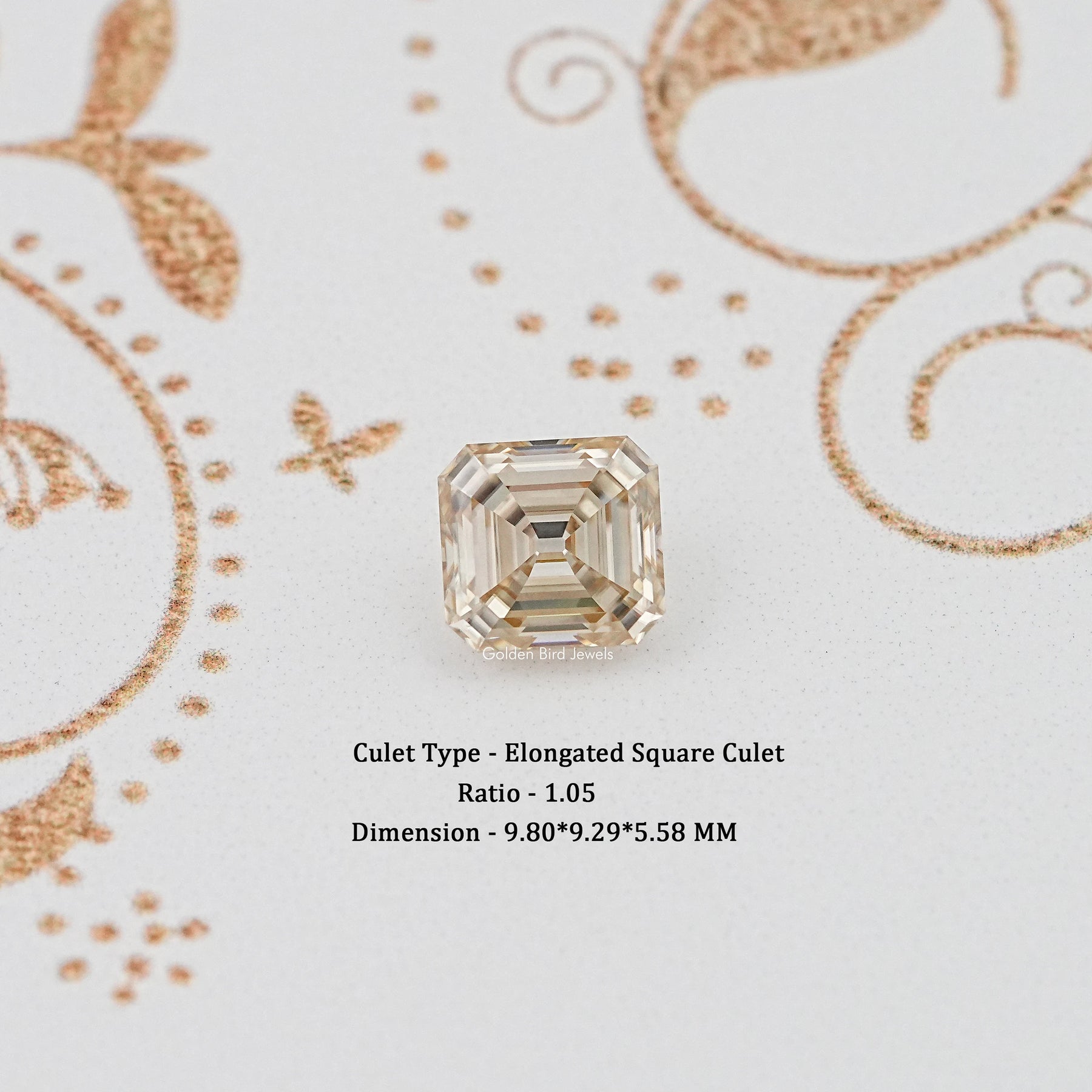 Yellow Old Mine Asscher Cut Loose Moissanite