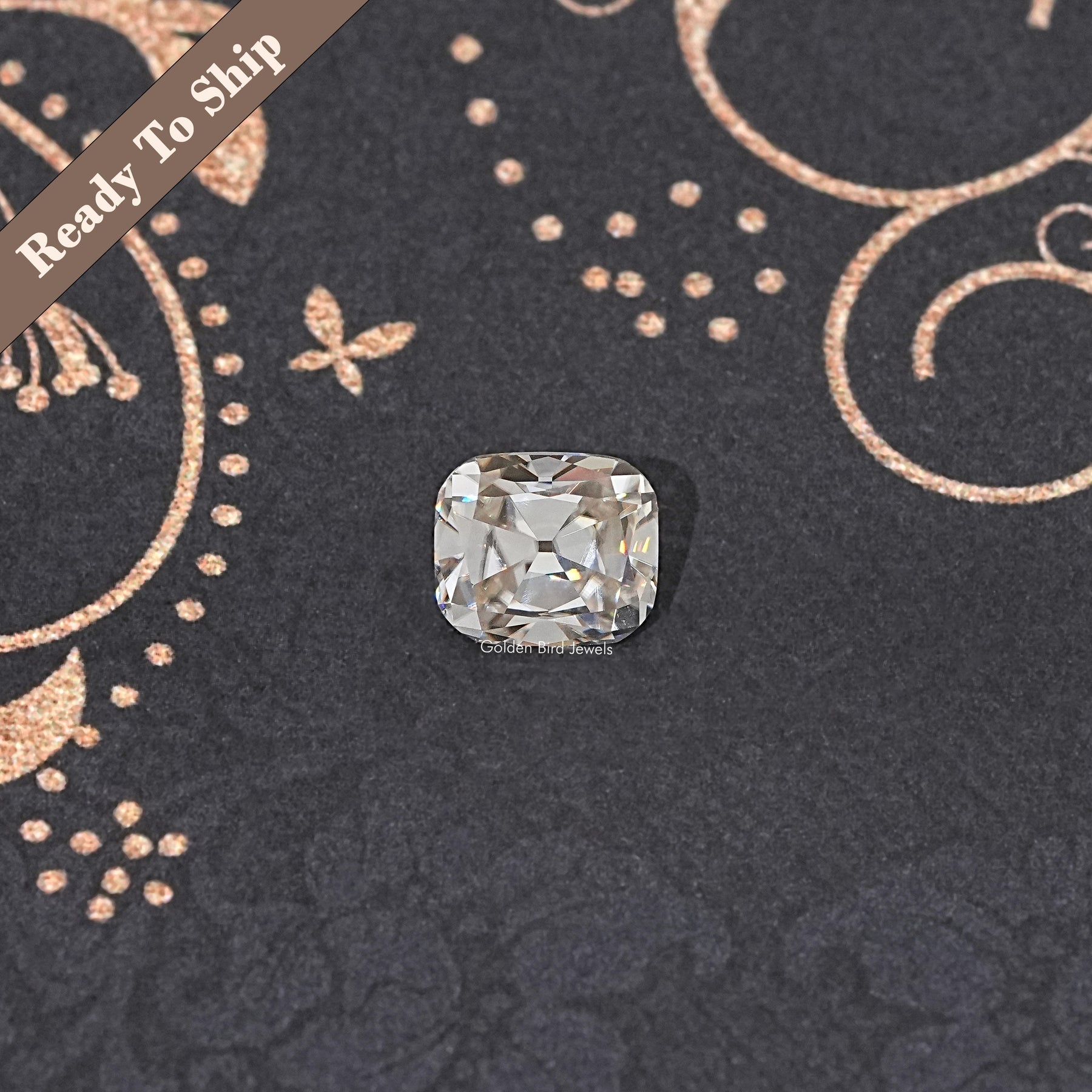 Off White Old Mine Cut Cushion Loose Moissanite