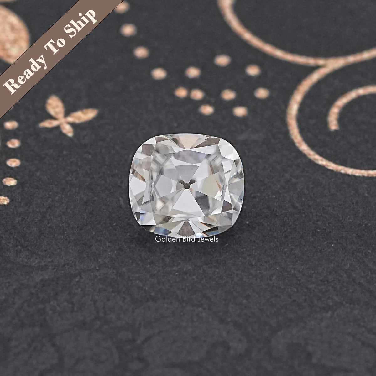 View Of Old Mine Cushion Cut Loose Moissanite Stone