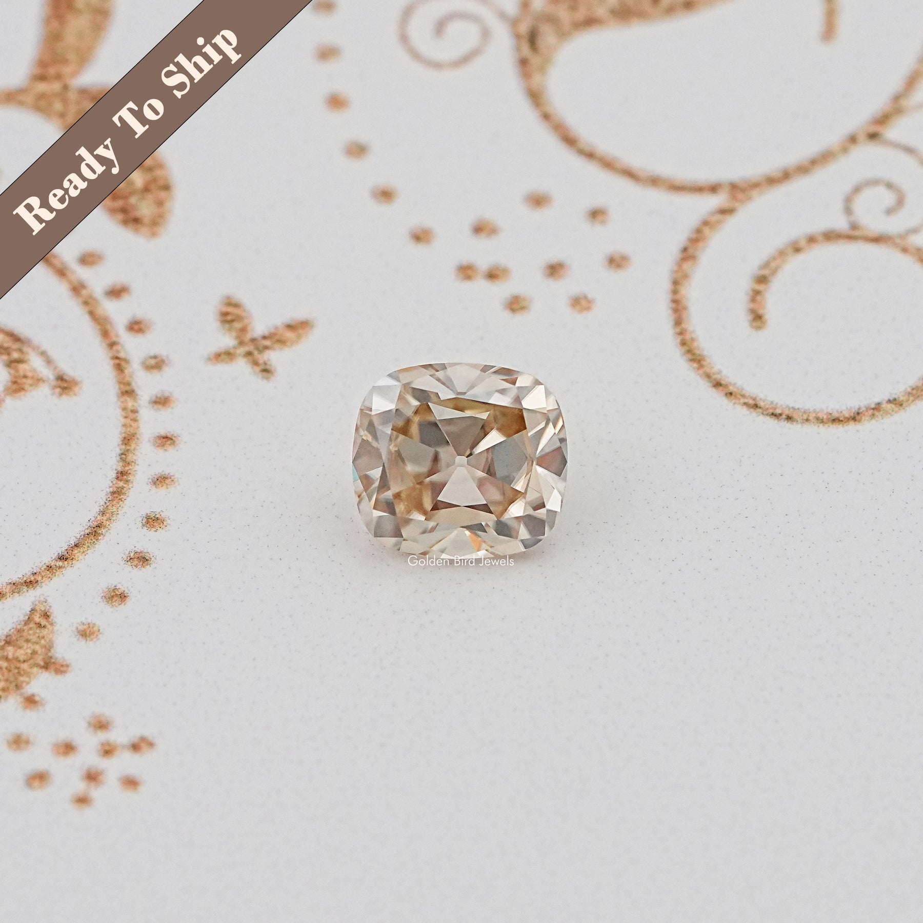 Yellow Old Mine Cut Cushion Loose Moissanite