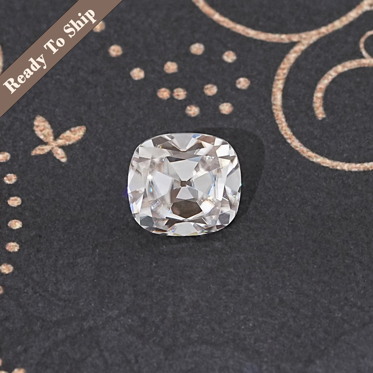 View Of Old Mine Cushion Cut Loose Moissanite Stone