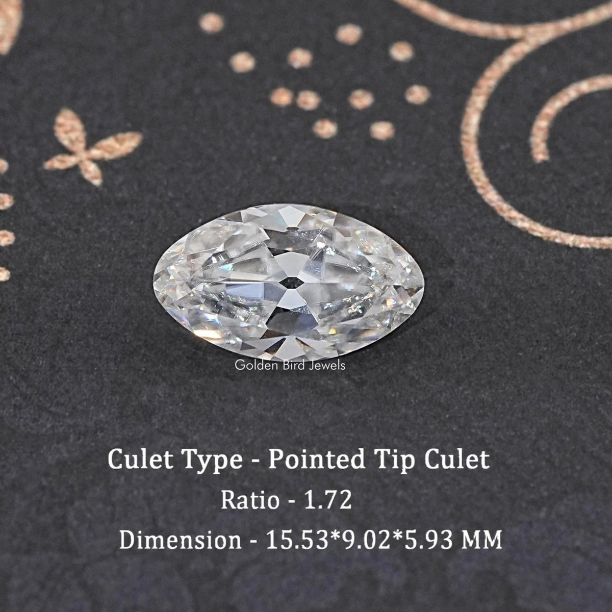 Colorless Old Mine Cut Moval Loose Moissanite
