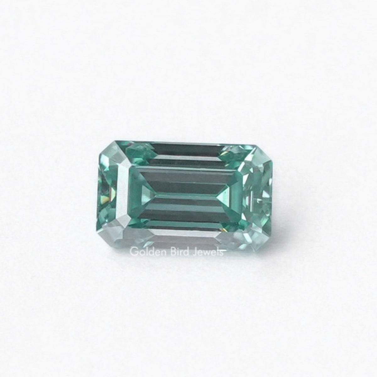 Dark Green Emerald Shaped Moissanite Loose Stone
