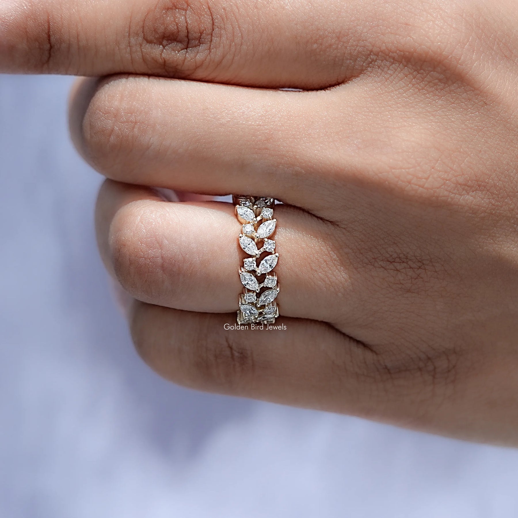 Marquise And Round Cut Lab Diamond Band