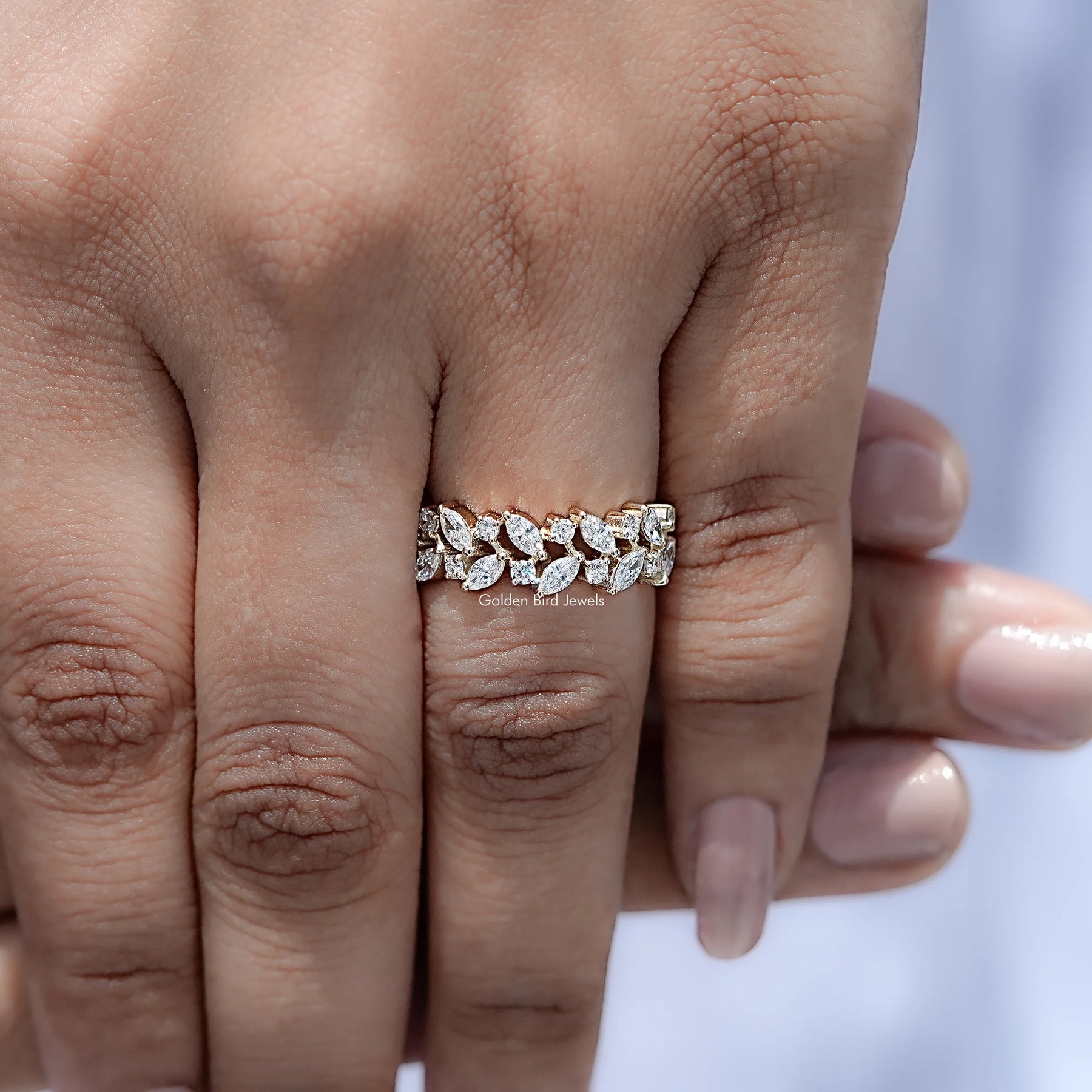 Marquise And Round Cut Lab Diamond Band