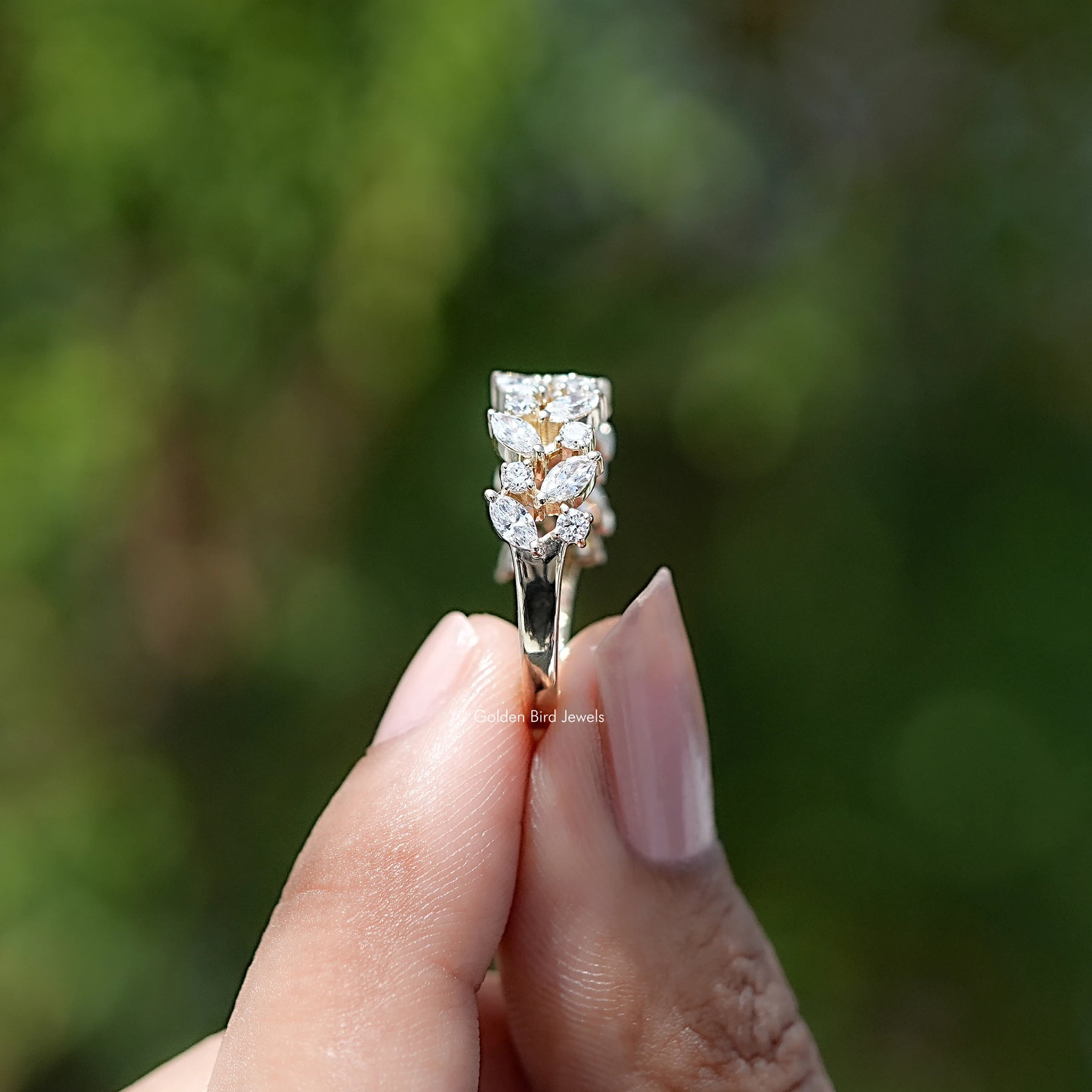 Marquise And Round Cut Lab Diamond Band