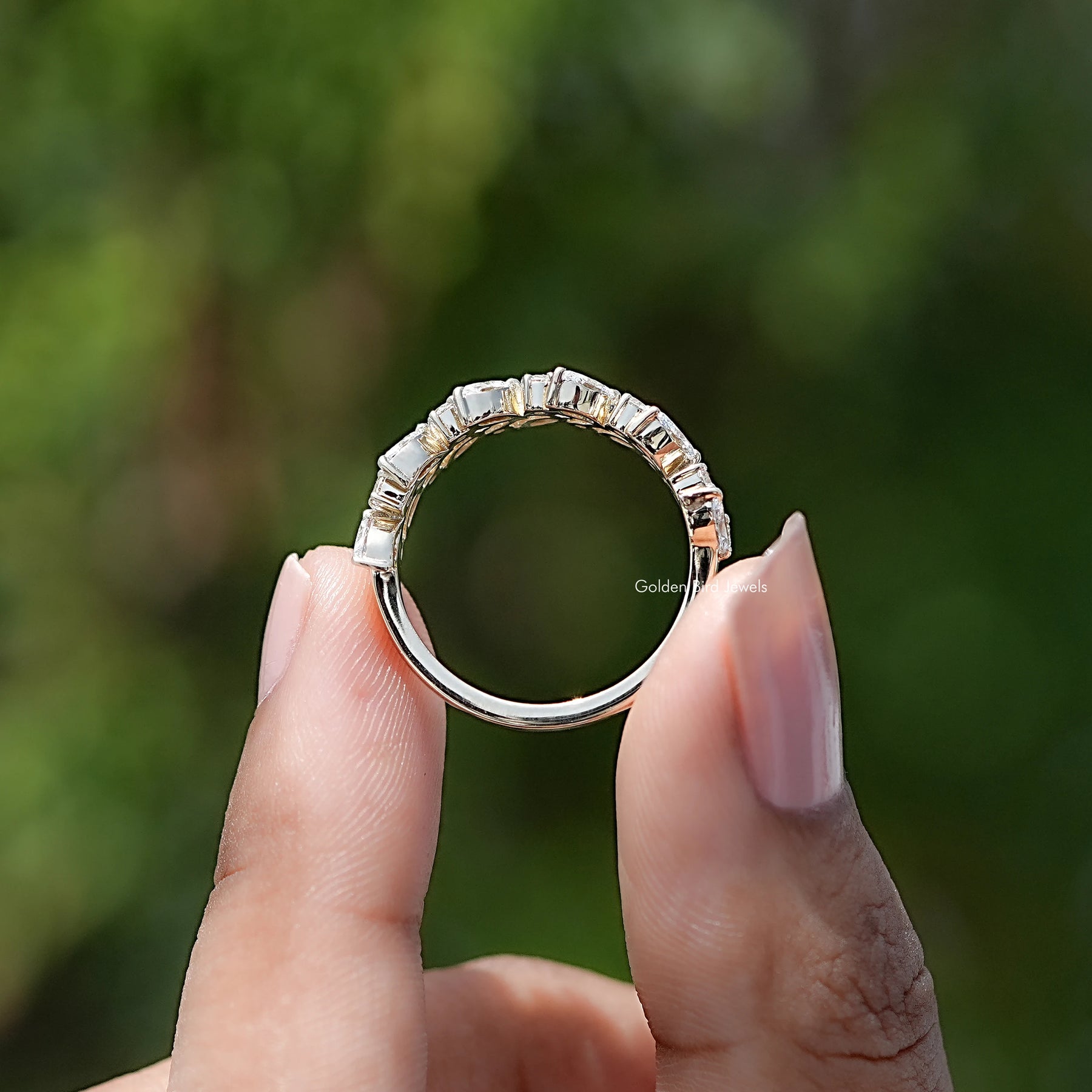 Marquise And Round Cut Lab Diamond Band