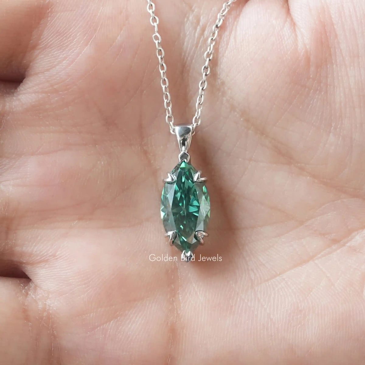 View of moissanite pendant for women