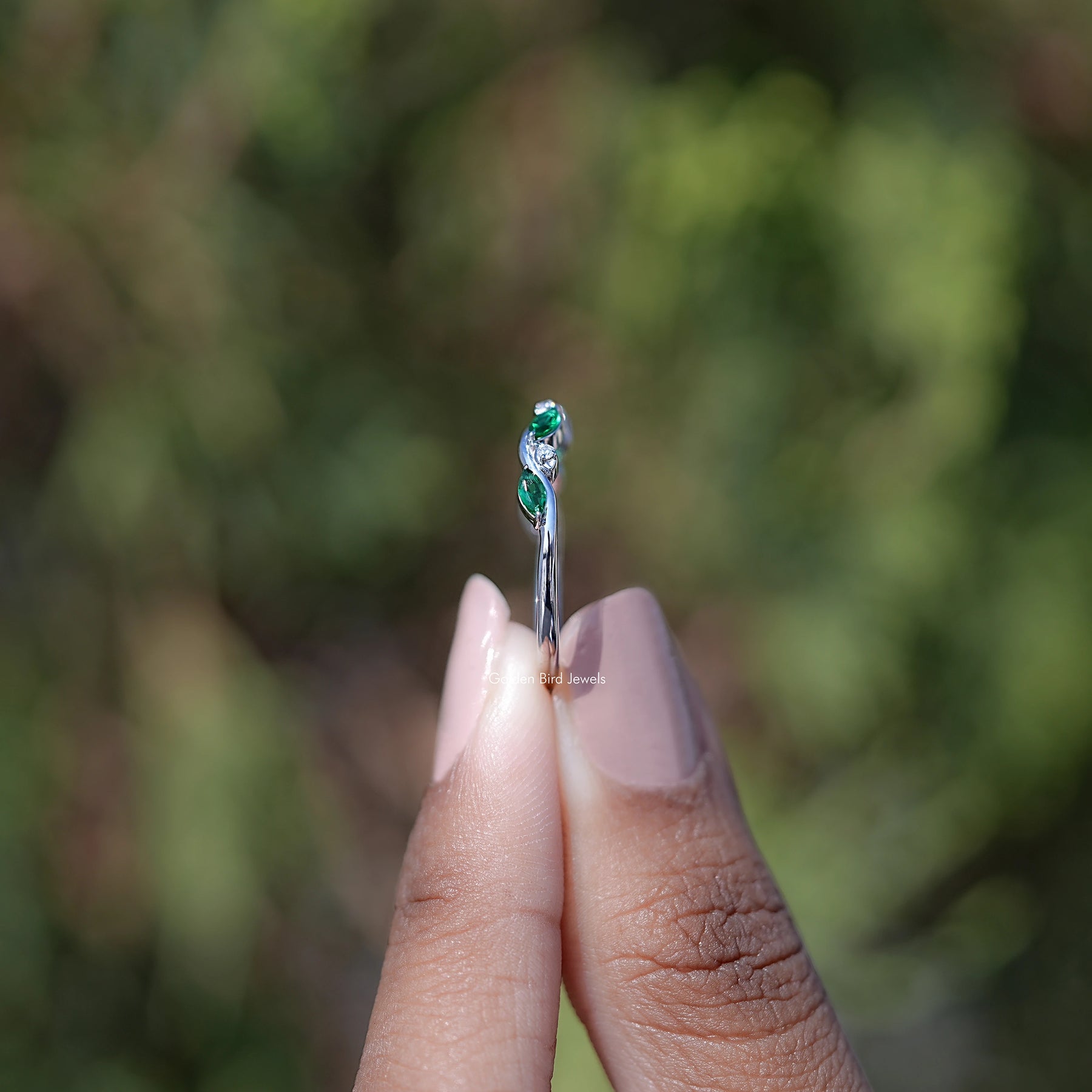 Side View of Marquise Cut Moissanite Solitaire Ring