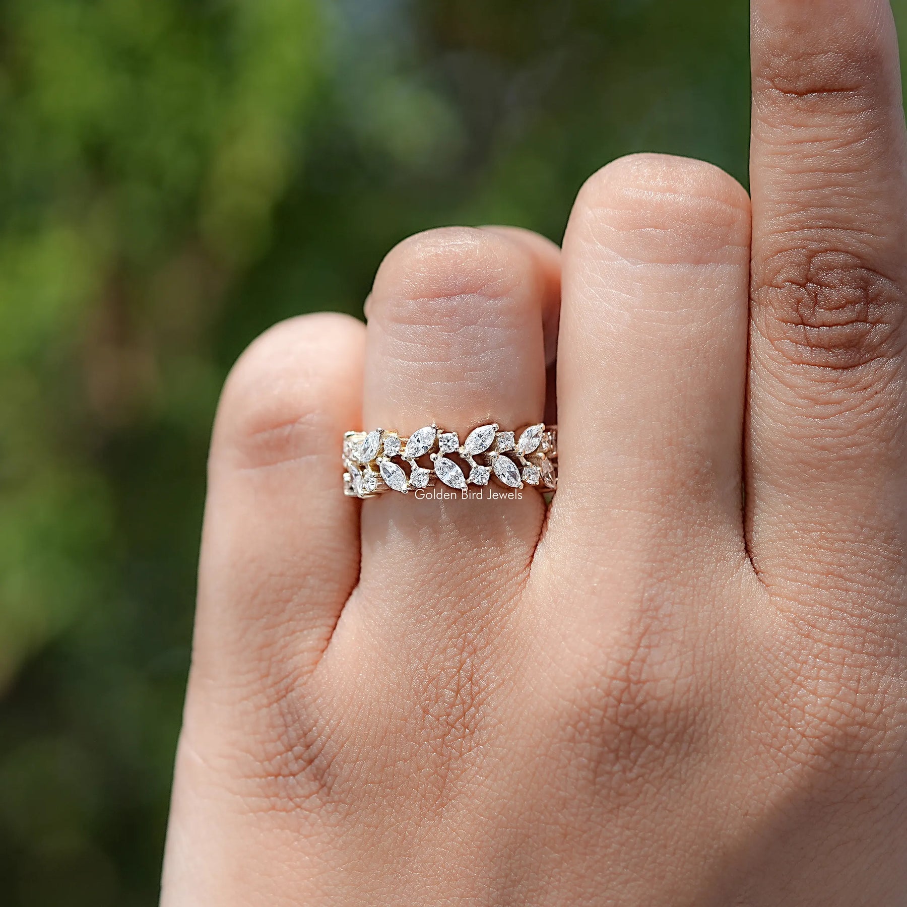 Marquise And Round Cut Lab Diamond Band
