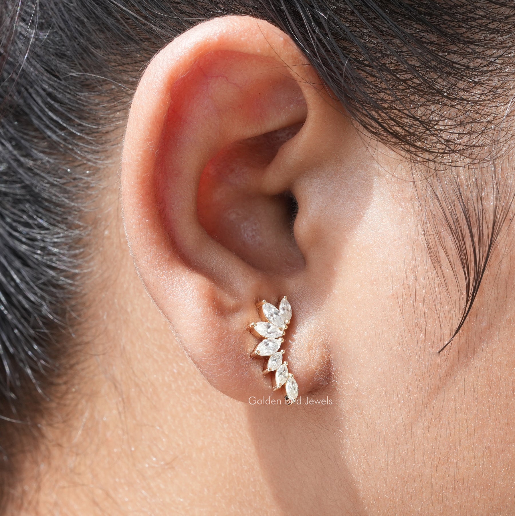 Multi marquise cut stud earrings in unique shape