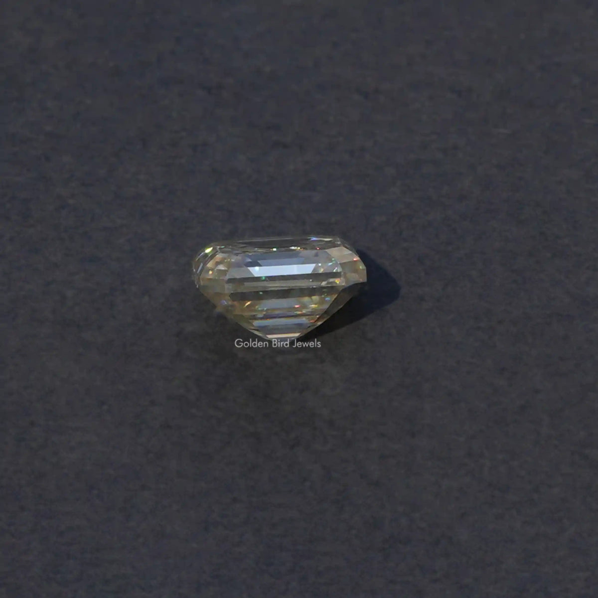 Side View of Asscher Cut Loose Moissanite Stone