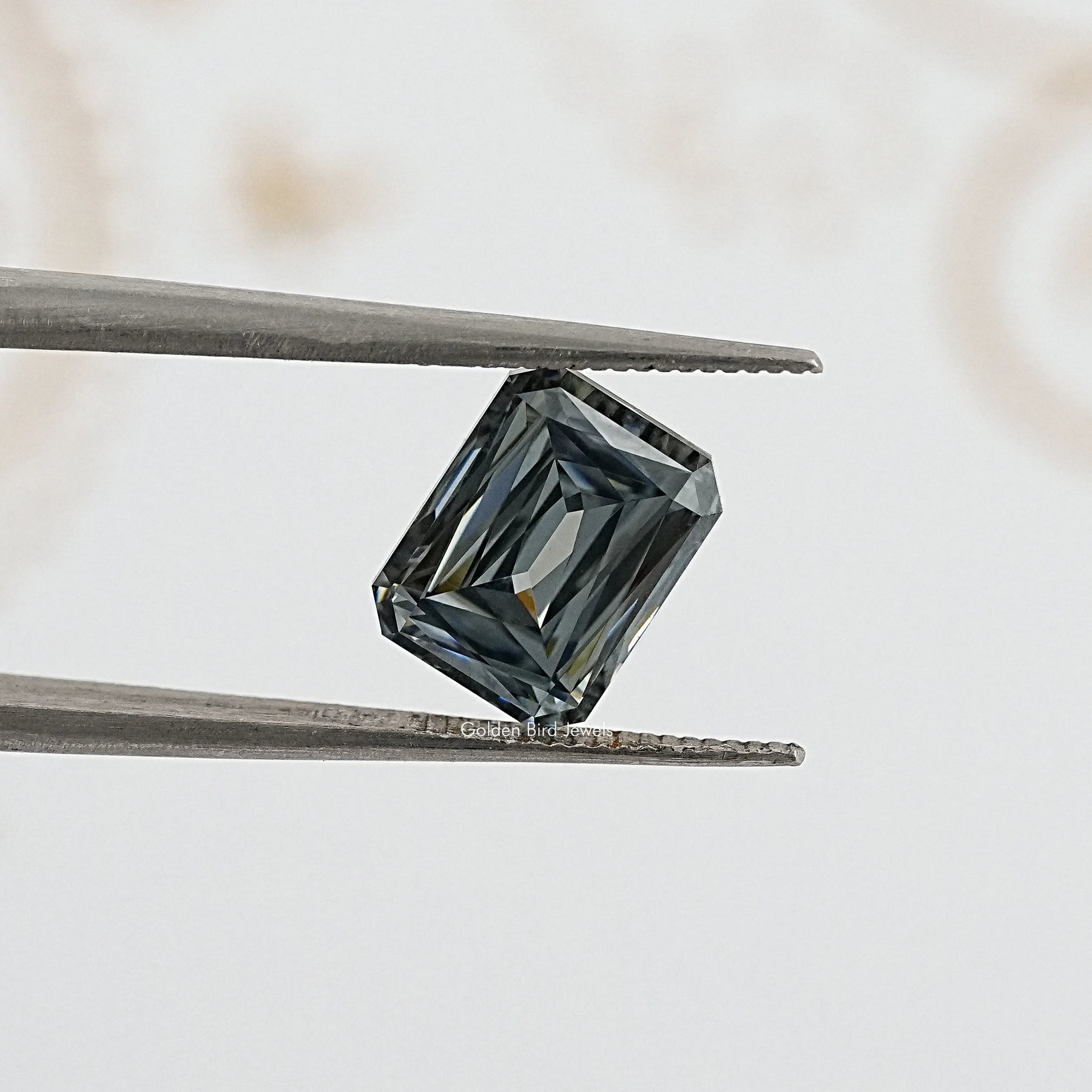 tweezers View of Criss Cut Moissanite Loose Stone for Anniversary Rings