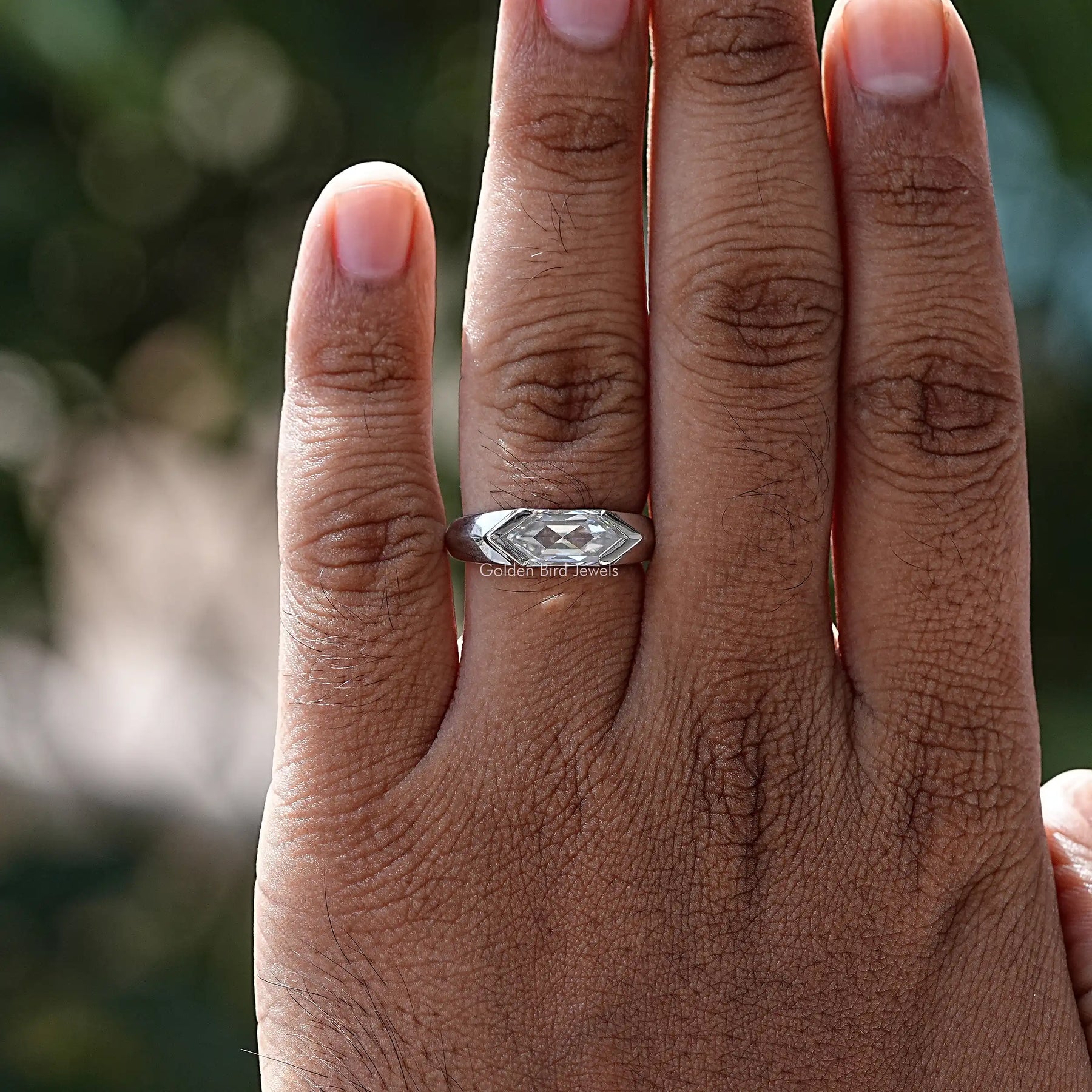 View of moissanite Wedding Ring for Men