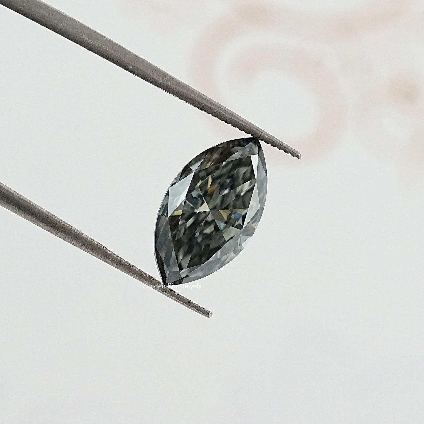 tweezers View of Marquise Cut Moissanite Loose