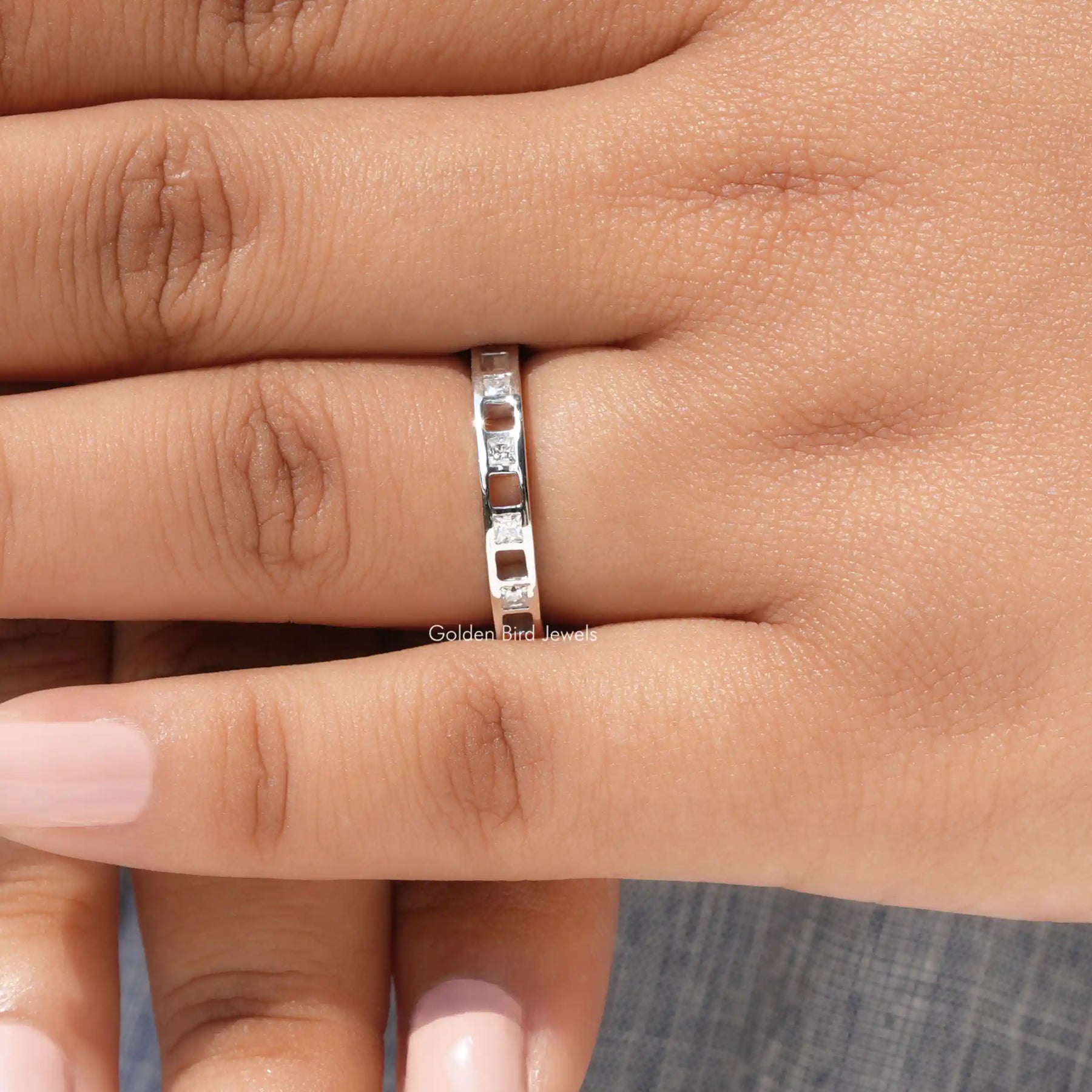 Princess Cut Moissanite Eternity Band