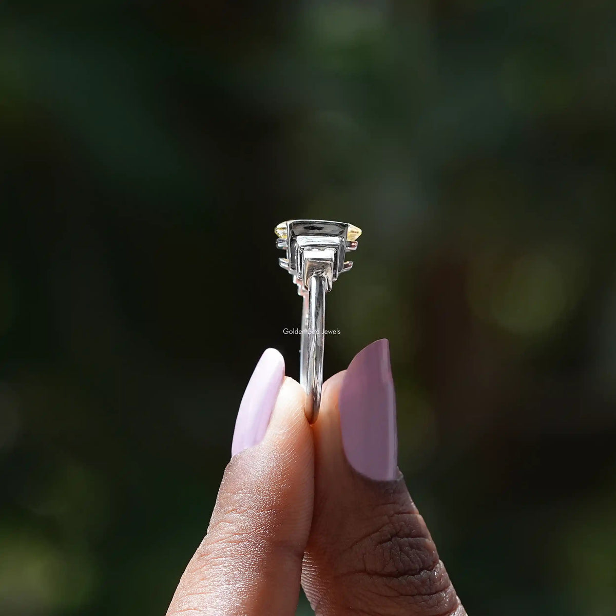 Radiant And Baguette Cut Moissanite Five Stone Ring