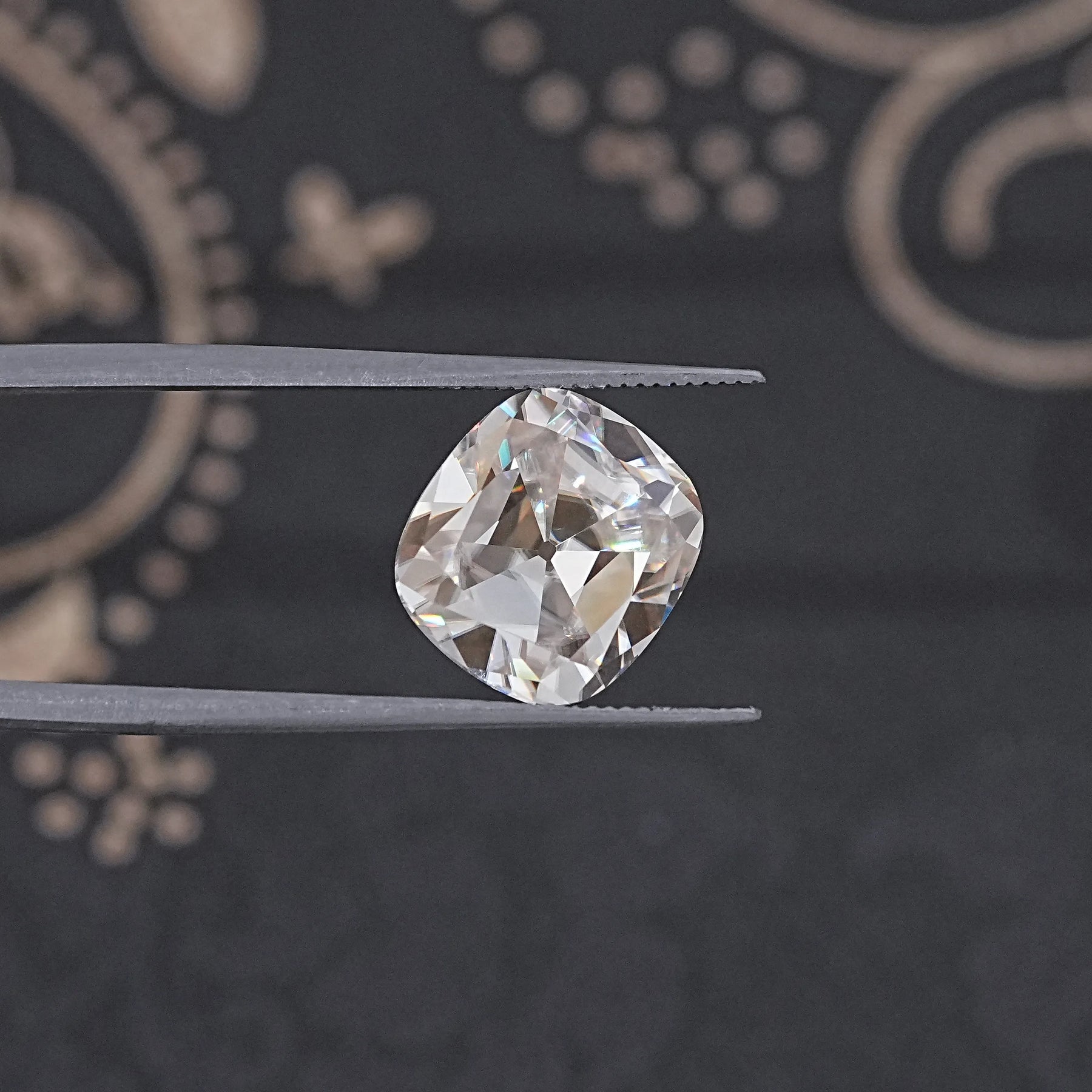 Near Colorless Old Mine Cut Cushion Loose Moissanite