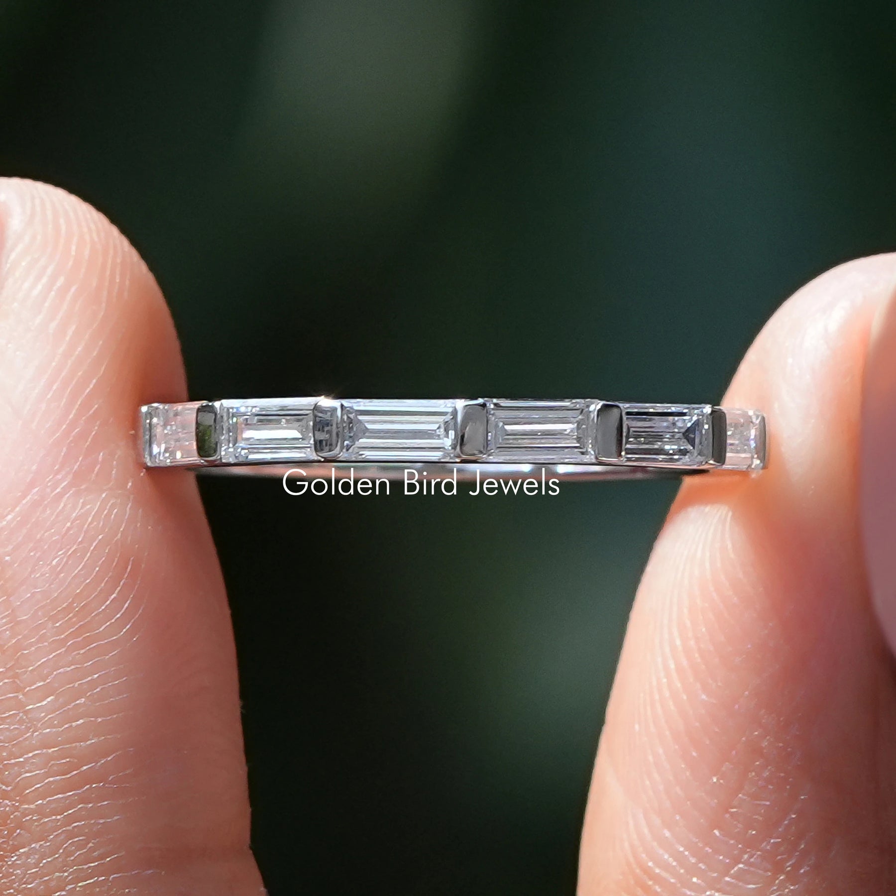 East West Baguette Diamond Wedding Band