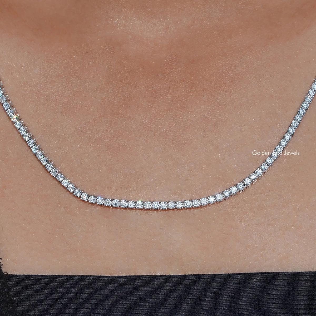 Round Moissanite Tennis Necklace