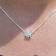 Close Up View of Round Cut Diamond Solitaire Pendant Necklace