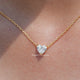Close Up View of Heart Shaped Lab Grown Diamond Pendant Necklace