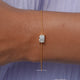 Close up View of Radiant Cut Lab Diamond Chain Bracelet