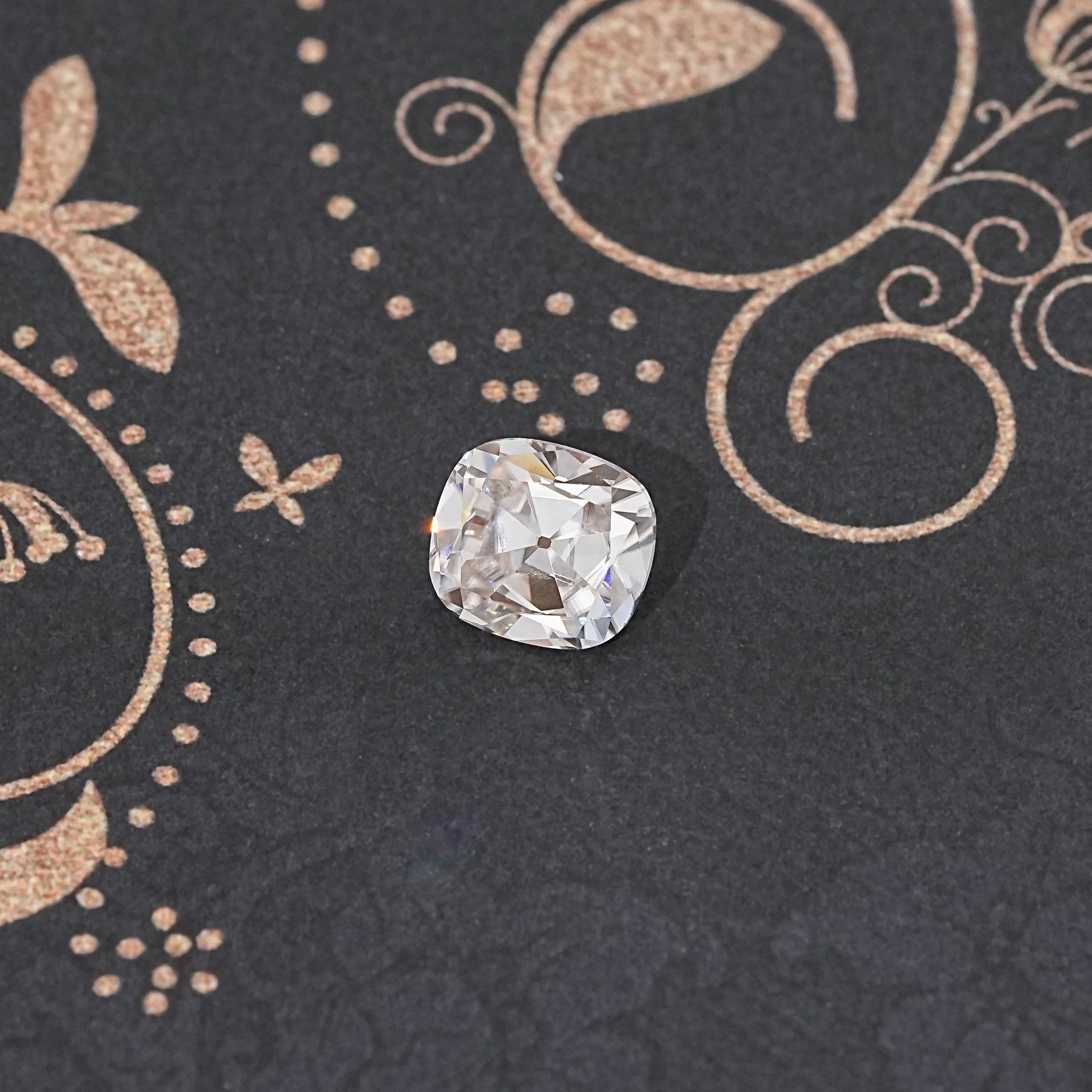 Near Colorless Old Mine Cut Cushion Loose Moissanite