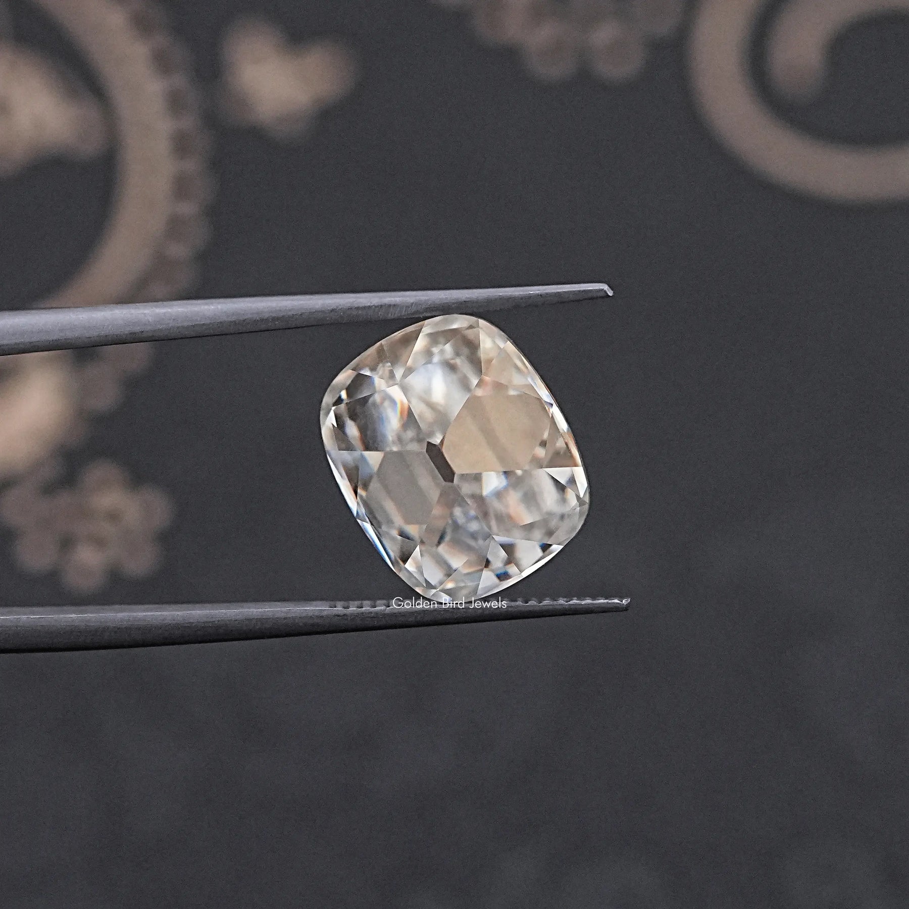 Colorless Old Mine Cushion Loose Moissanite Stone