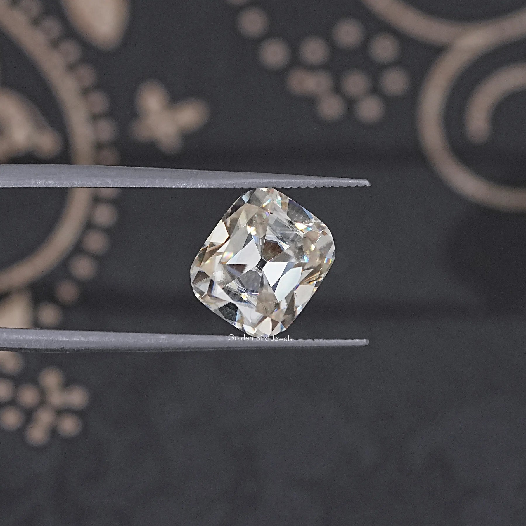 Off White Old Mine Cut Cushion Loose Moissanite
