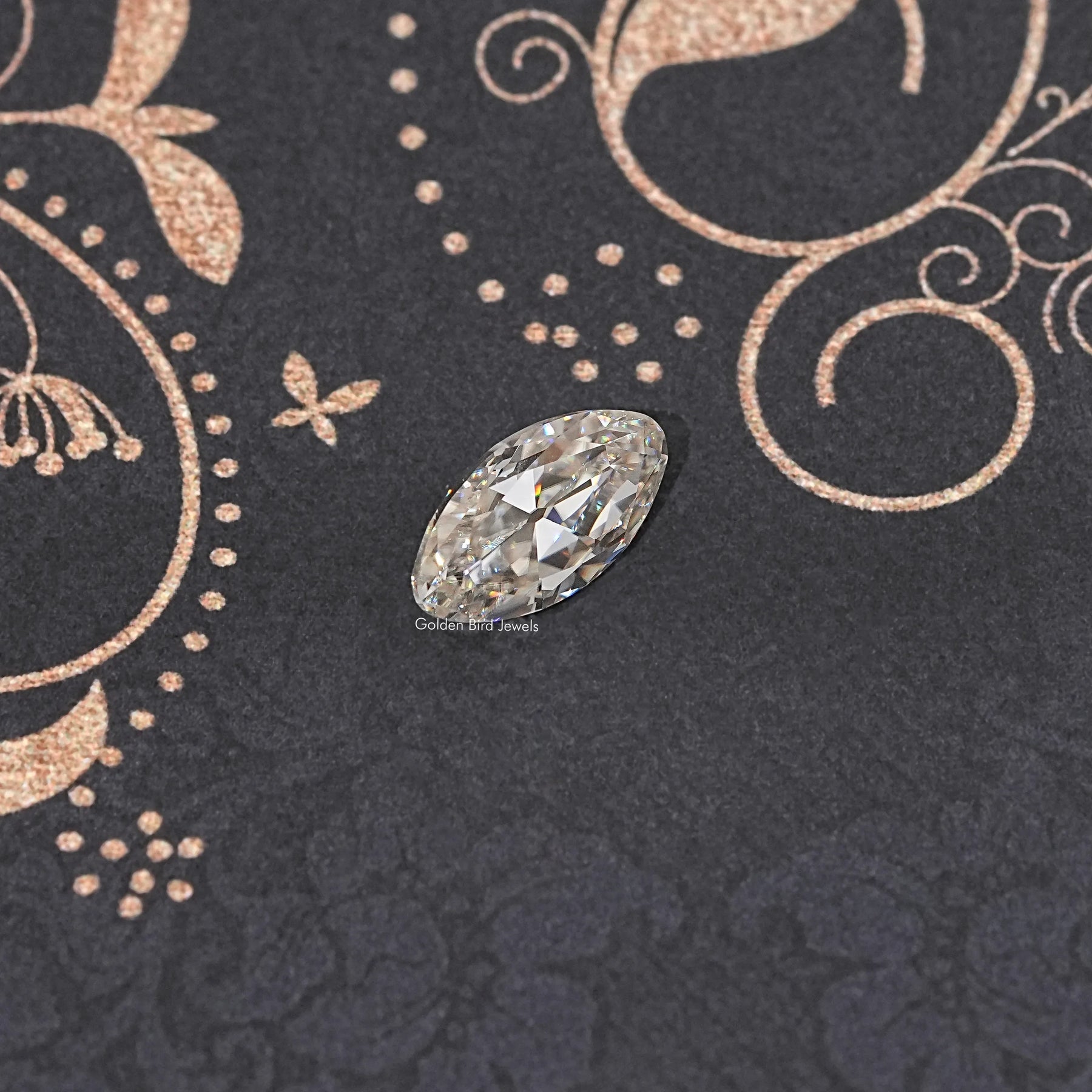 Front View Of Old Mine Moval Cut Loose Moissanite Stone