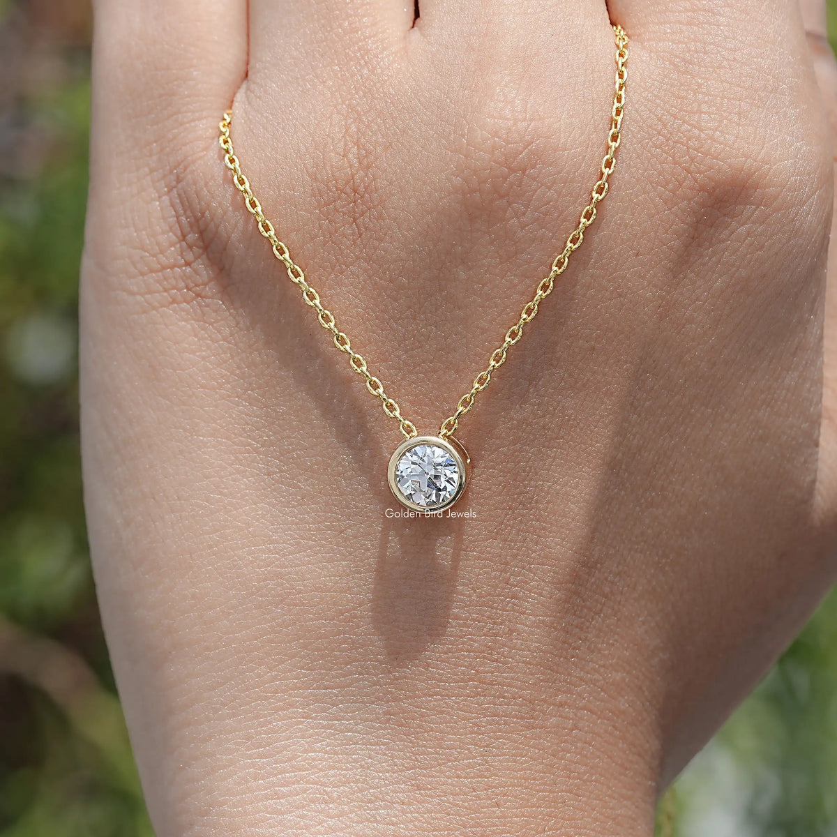 Old European Cut Round Lab Diamond Pendant