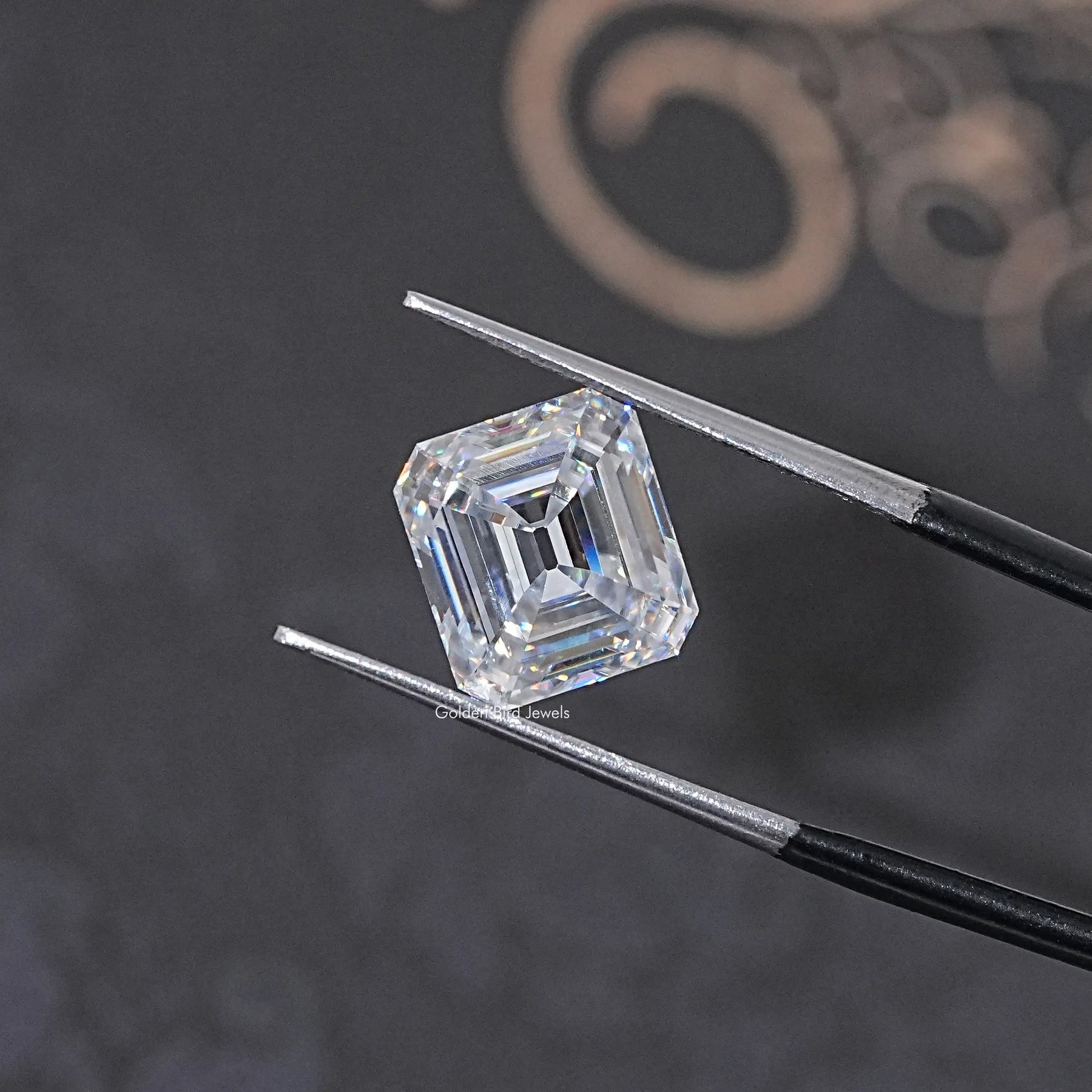Colorless Old Mine Asscher Cut Loose Moissanite