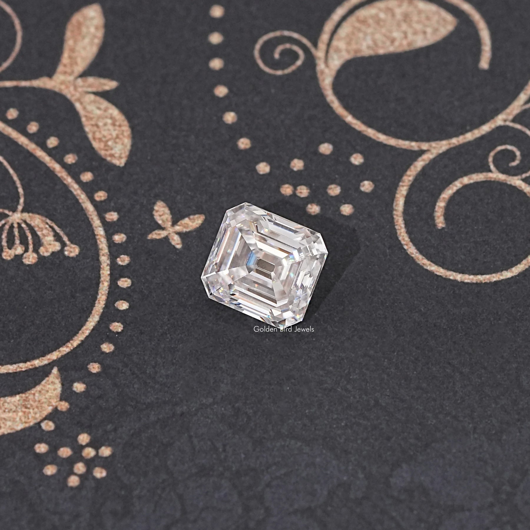 Side View Of Old Mine Asscher Cut Loose Moissanite Stone