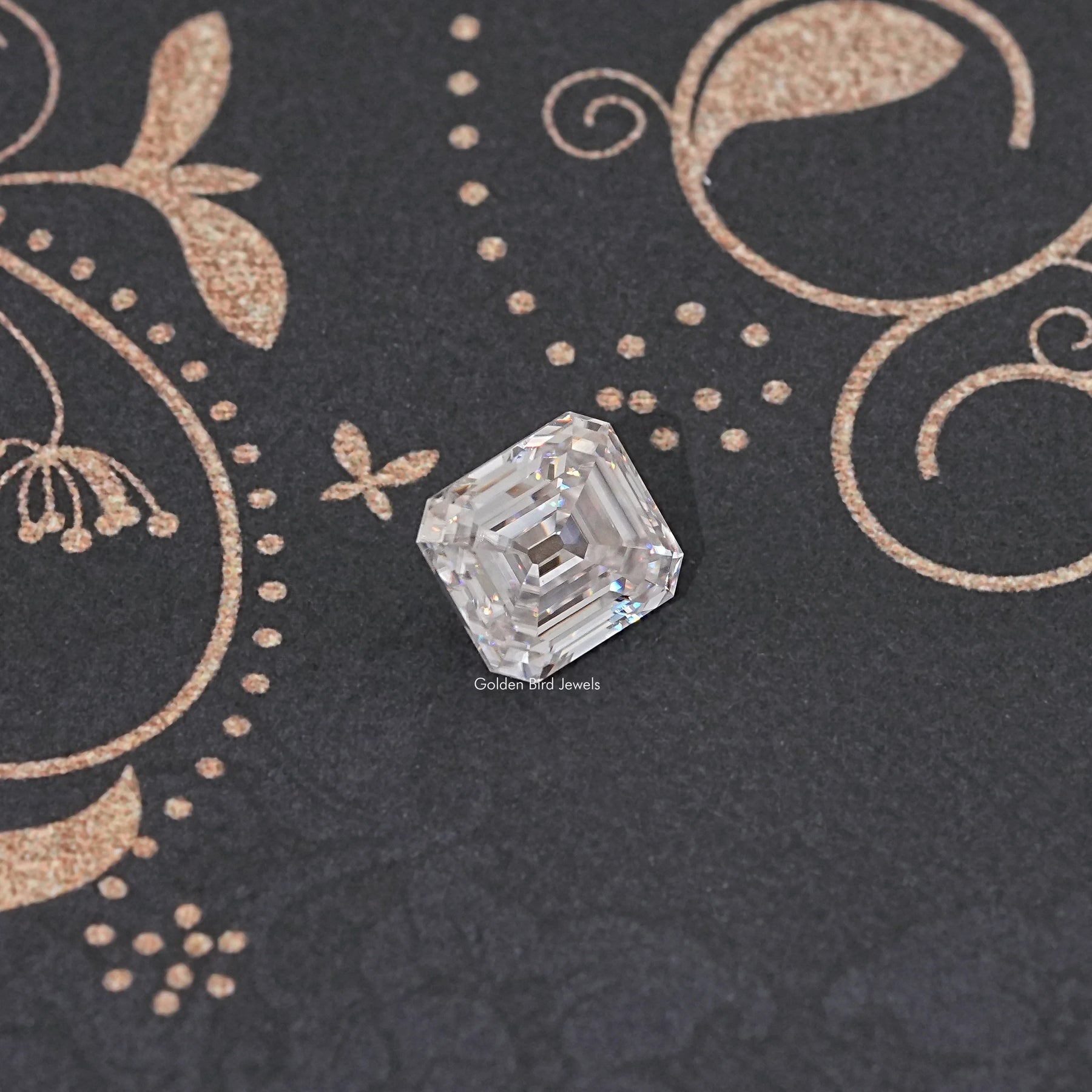 Back View Of Old Mine Asscher Cut Loose Moissanite Stone