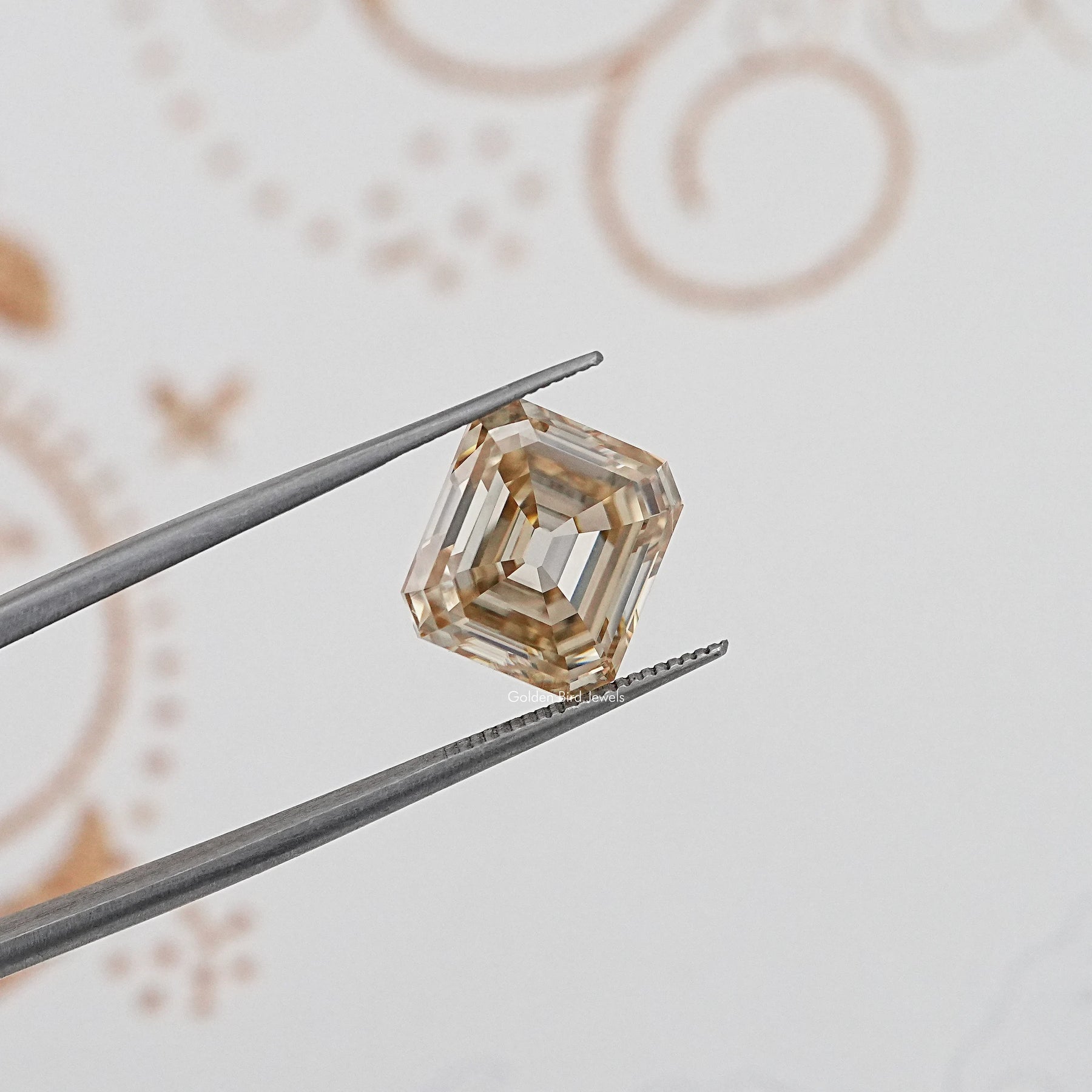 Detailed View Of Old Mine Asscher Cut Loose Moissanite Stone