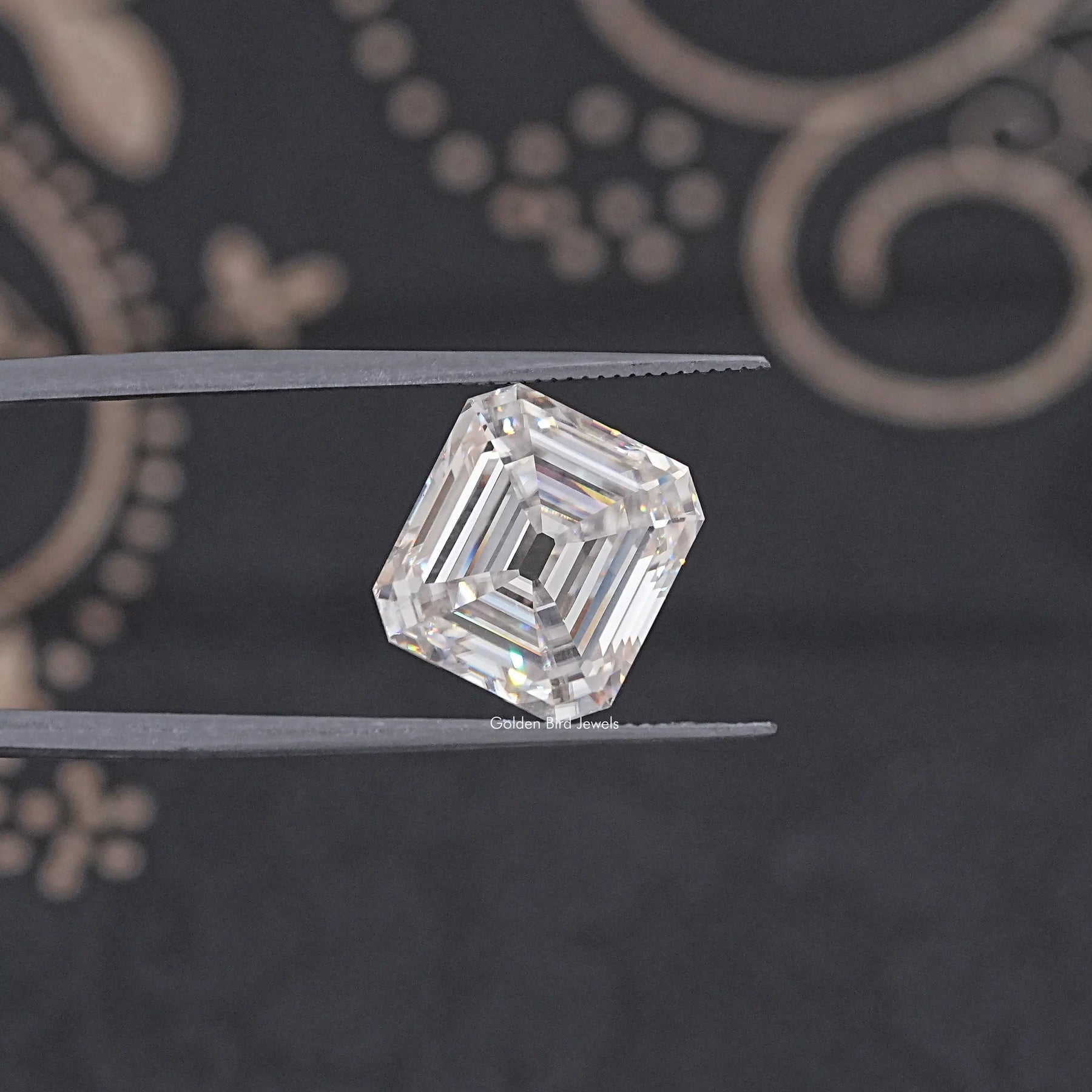 Top View of Old Mine Asscher Cut Loose Moissanite Stone