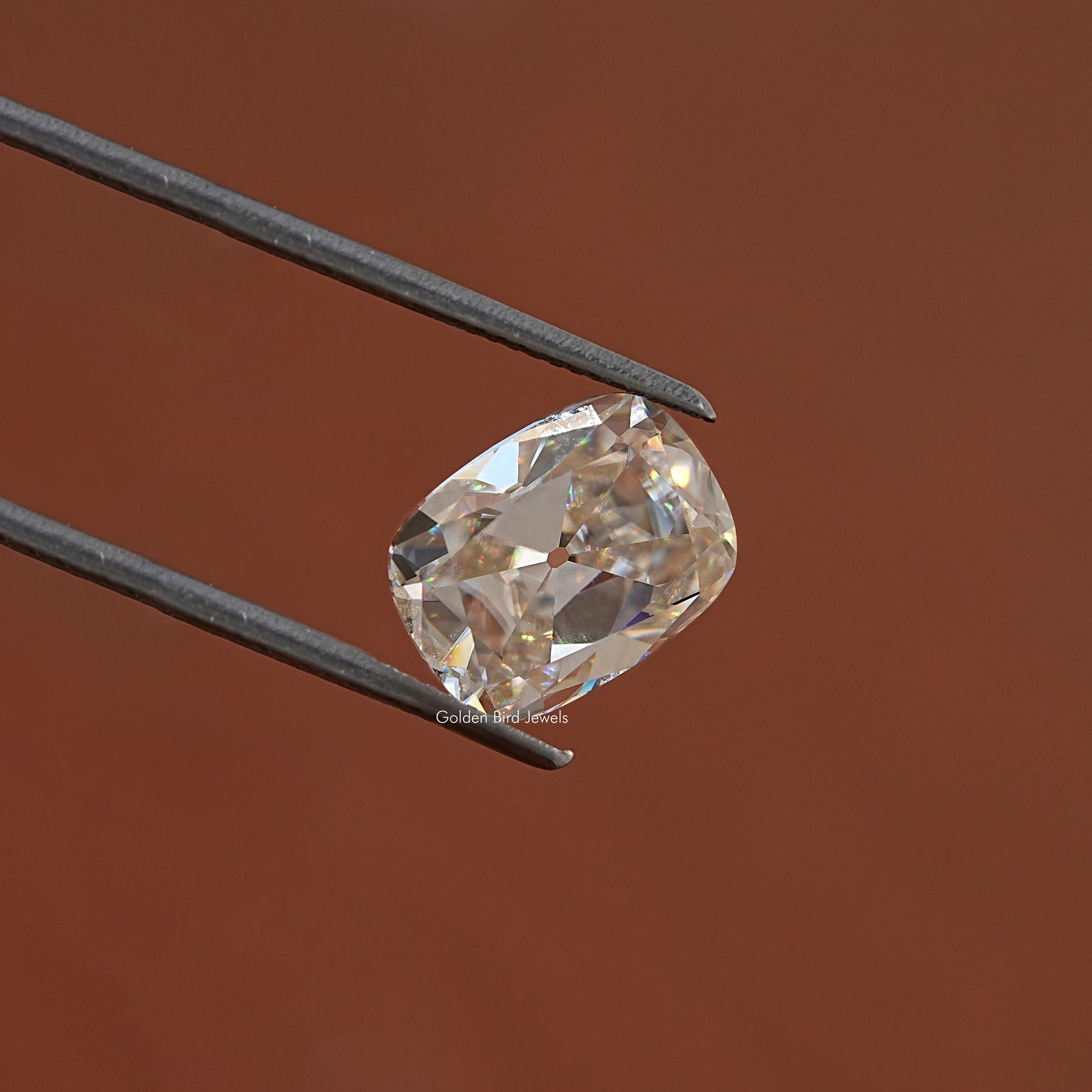 Off White Old Mine Cushion Cut Loose Moissanite