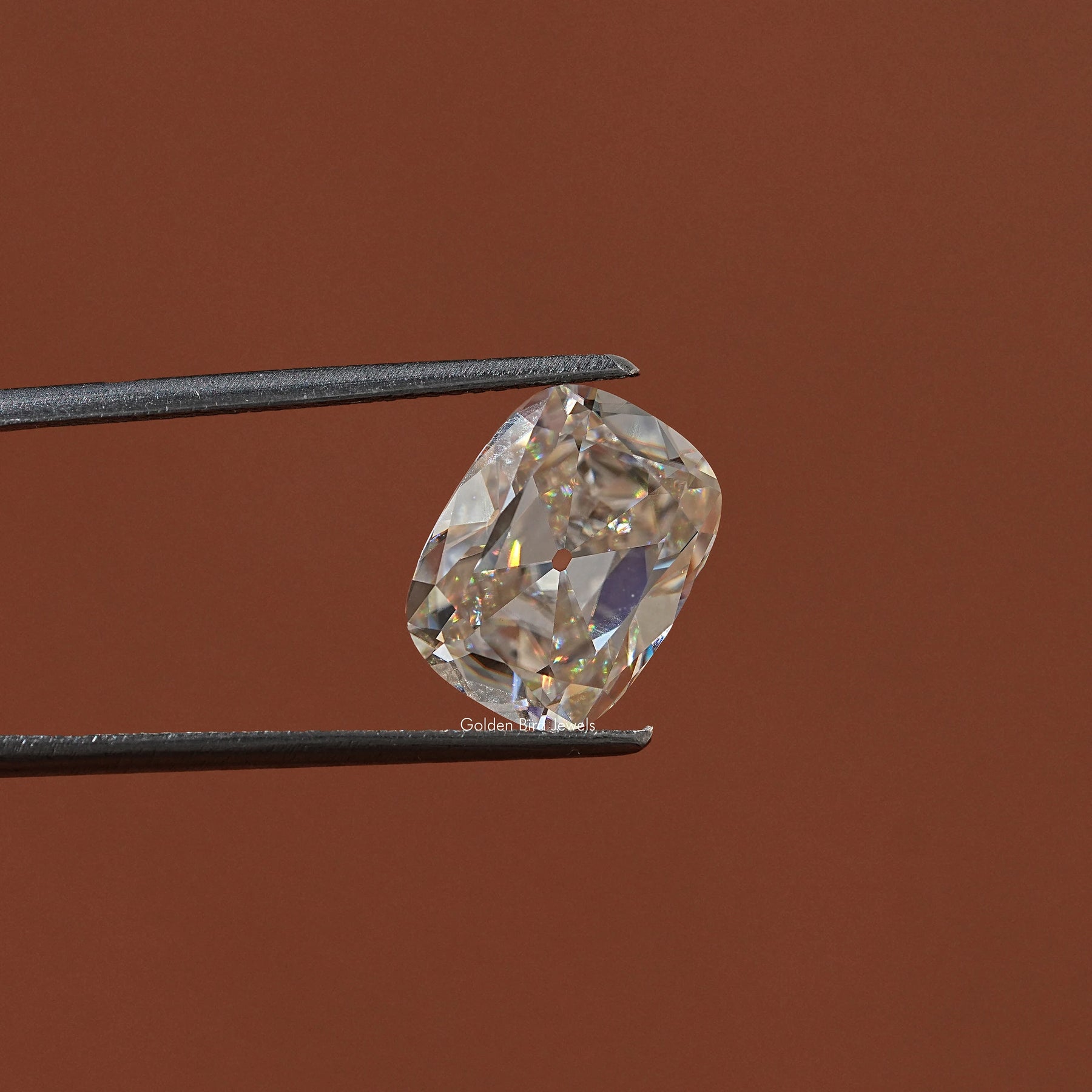 Off White Old Mine Cushion Cut Loose Moissanite