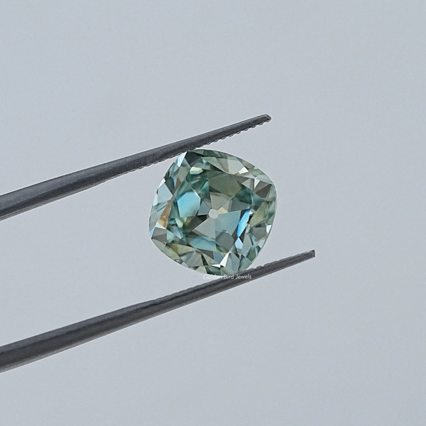 Light Blue Old Mine Cushion Loose Moissanite