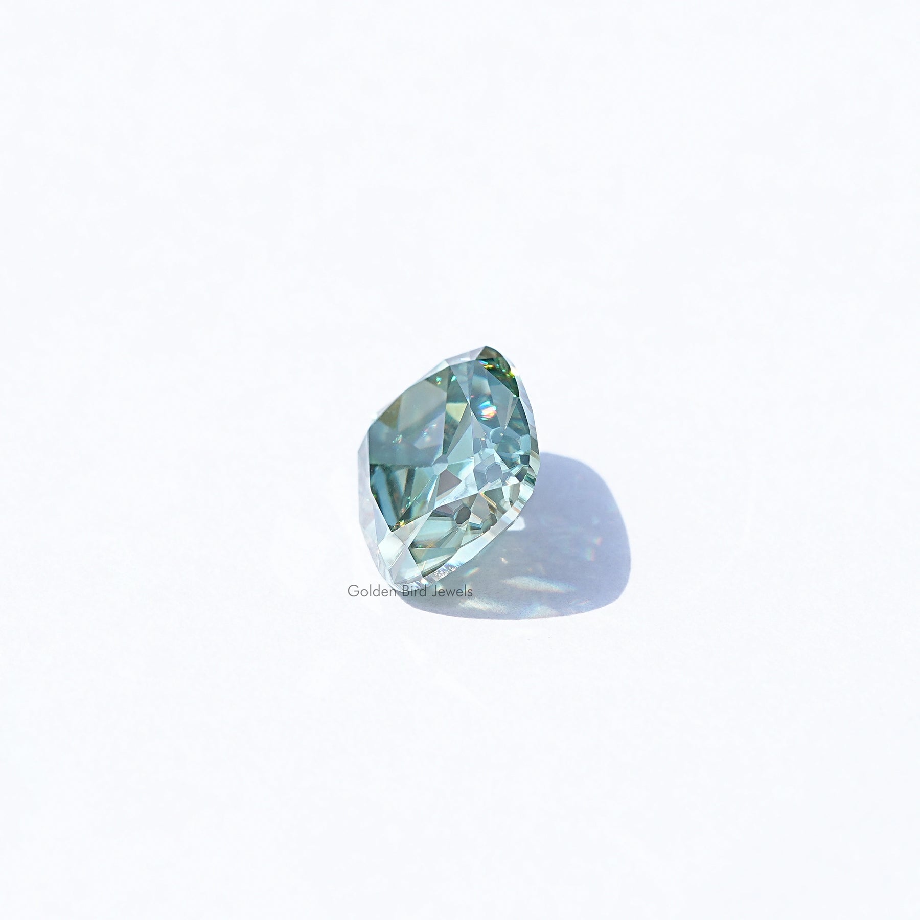 Cross View Of Moissanite Old Mine Cushion Cut Loose